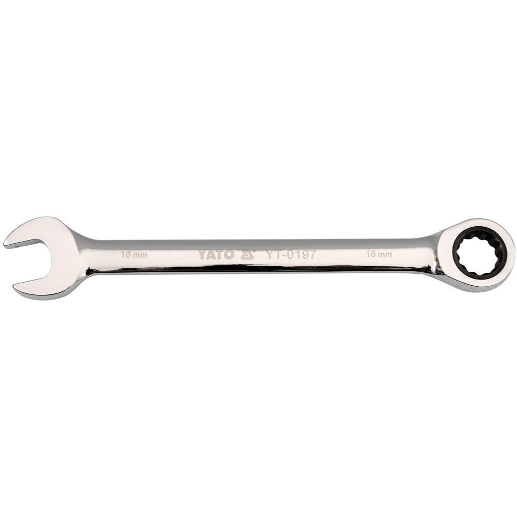 Yato Combination Ratchet Wrench Yt-01906 Spanner Set Tools Kit|Tool Set|Carbon Steel Spanner|Industrial Use|Tool Kit Set For Home|Toolkit|Spanner Kit|Combination Ratchet Spanner Set | 6Mm