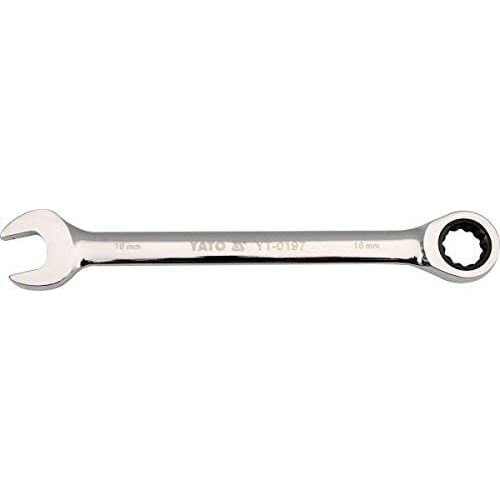 Yato Combination Ratchet Wrench Yt-0189 Spanner Set Tools Kit|Tool Set|Carbon Steel Spanner|Industrial Use|Tool Kit Set For Home|Toolkit|Spanner Kit|Combination Ratchet Spanner Set | 21Mm