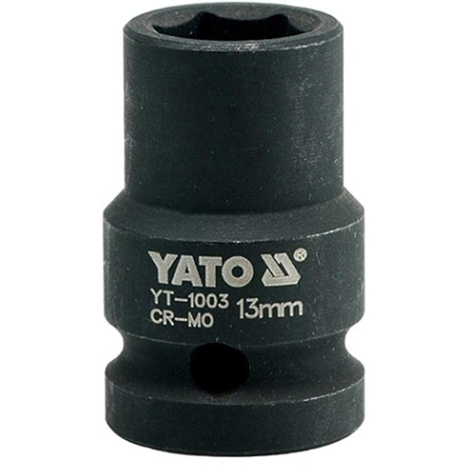 Yato Yt-1003 Impact Socket 1/2Inch X13Mm|Impact Socket Wrench Adaptor|Power Tools|Home Tools|Industrial Tools|Mechanical Tools|Automotive|Crmoscm-440|Crv50Bv30|Black Phosphated|Cold Forged|Socket Set