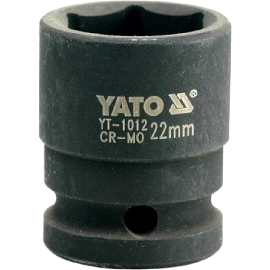 Yato Yt-1012 Impact Socket 1/2Inch X22Mm|Impact Socket Wrench Adaptor|Power Tools|Home Tools|Industrial Tools|Mechanical Tools|Automotive|Crmoscm-440|Crv50Bv30|Black Phosphated|Cold Forged|Socket Set