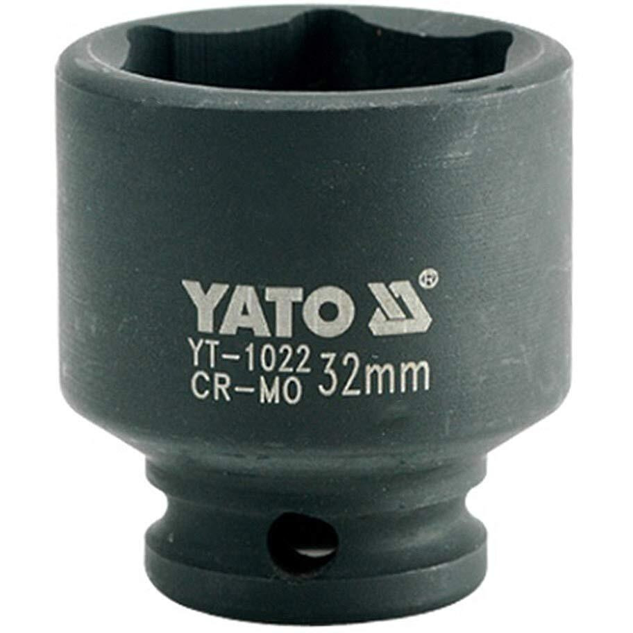 Yato Yt-1022 Impact Socket 1/2Inch X32Mm|Impact Socket Wrench Adaptor|Power Tools|Home Tools|Industrial Tools|Mechanical Tools|Automotive|Crmoscm-440|Crv50Bv30|Black Phosphated|Cold Forged|Socket Set