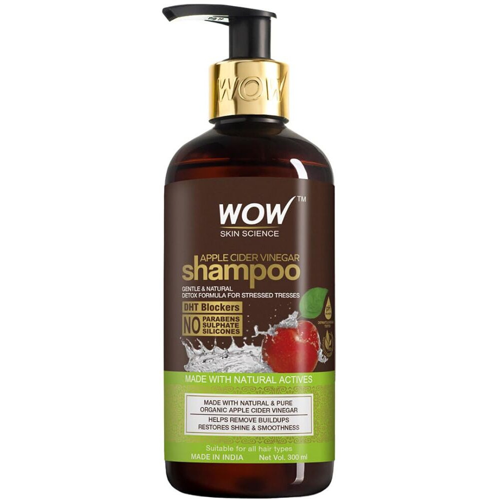 Wow Skin Science Apple Cider Vinegar Shampoo With Dht Blockers | Gentle & Natural Detox Formula That Helps Remove Buildup | For Men & Women 300Ml