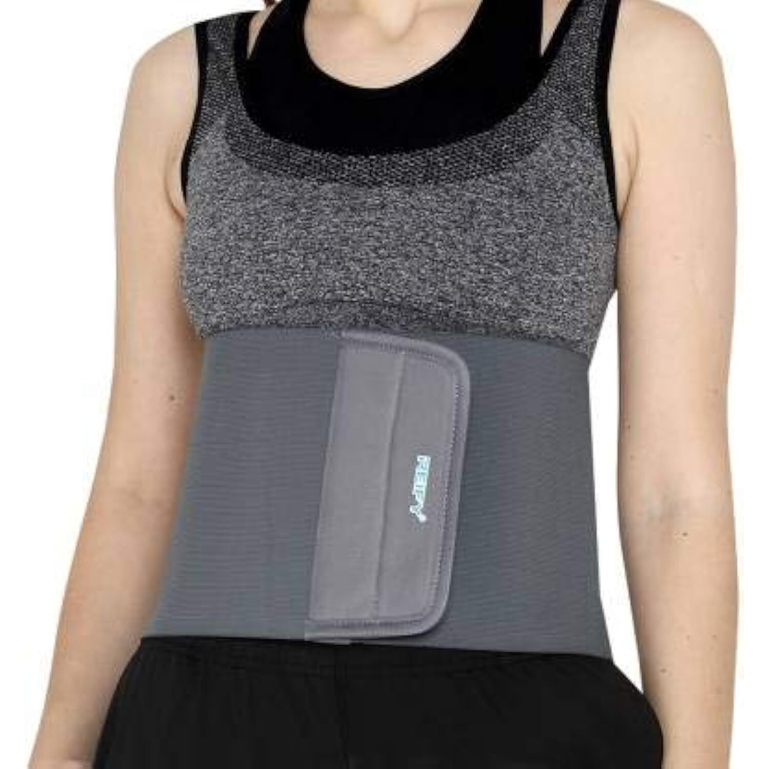 Reify 8-Inch Grey Abdominal Belt After Delivery Tummy Reduction Trimmer Belly Slimming Binder For Women Post Pregnancy Care (Grey, S), 26-30 Inch