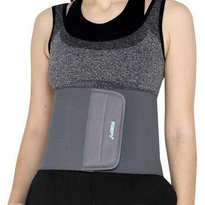 Reify 8-Inch Grey Abdominal Belt After Delivery Tummy Reduction Trimmer Belly Slimming Binder For Women Post Pregnancy Care (Grey, M), 30-34 Inch