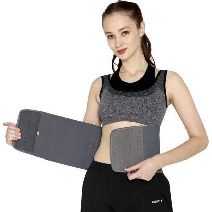 Reify 8-Inch Grey Abdominal Belt After Delivery Tummy Reduction Trimmer Belly Slimming Binder For Women Post Pregnancy Care (Grey, Xxl), 42-46 Inch