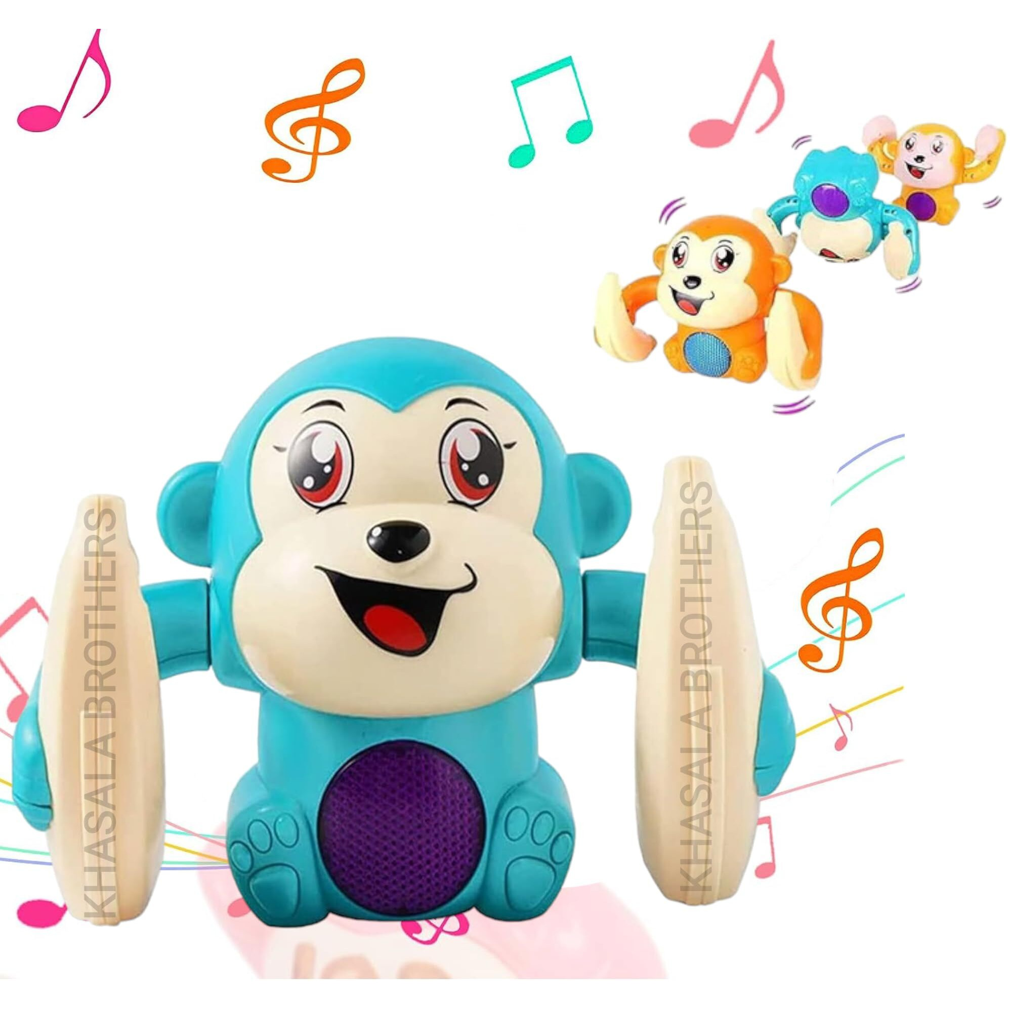 Khasala Brothers Monkey Funny Musical Voice Controlled Monkey Toy Music Animal Toys, Monkey Touch Control Musical Light And Sound Effects Toy For Kids
