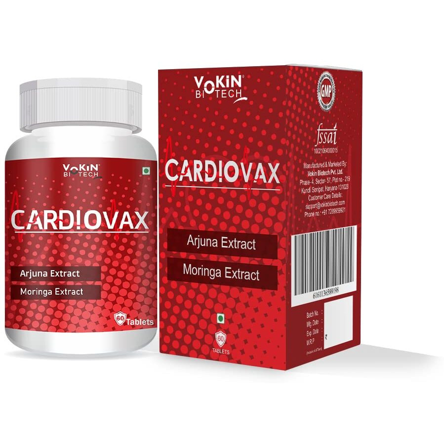 Vokin Biotech Natural Cardiovax With Coenzyme Q10, Arjuna Extract & Moringa Extract Pack Of 60 Tablets