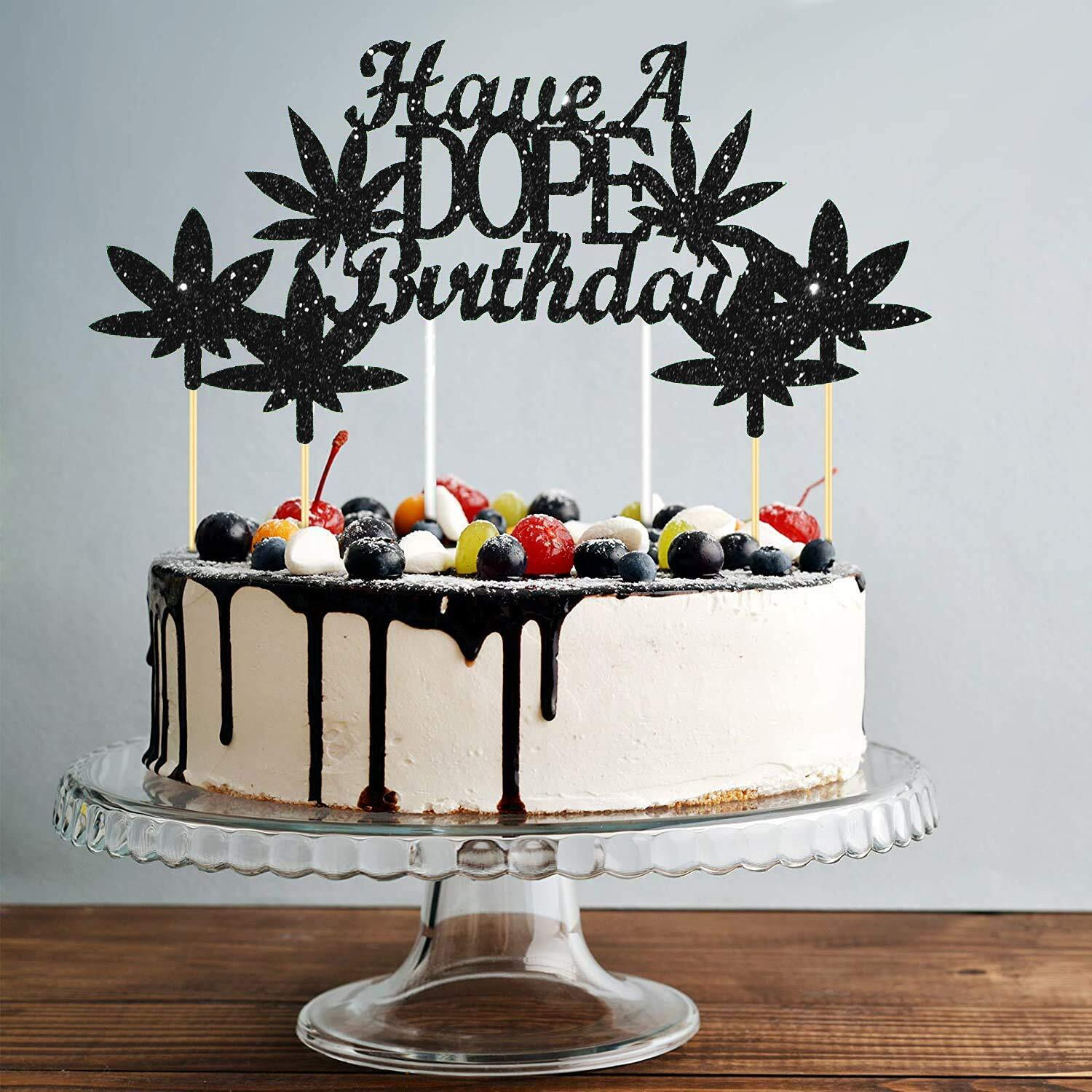 Festiko 13 Pieces Pot Leaf Cupcake Toppers Set Include Have A Dope Birthday Cake Topper And Weed Leaves Cupcake Toppers For Wedding 420 Birthday Party Home Supplies