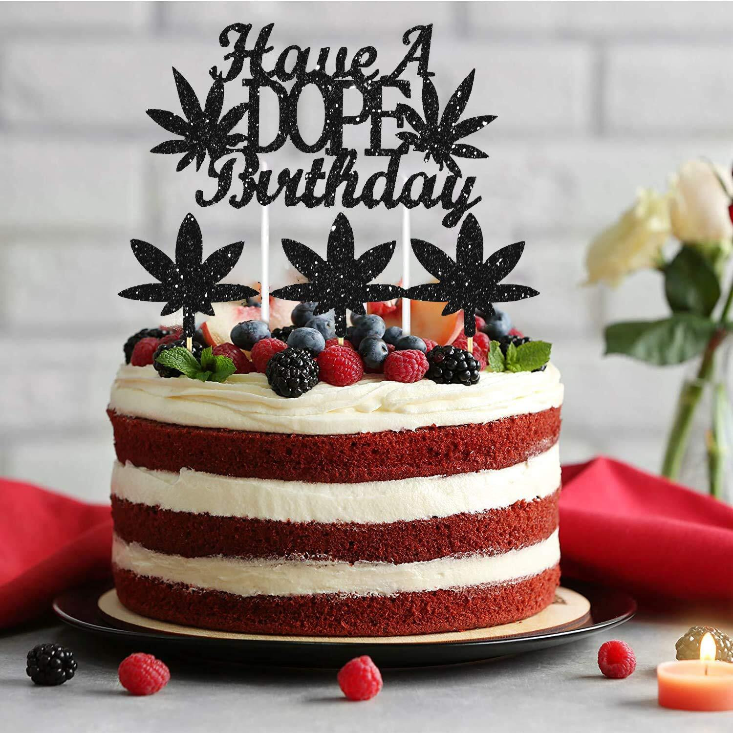 Festiko 13 Pieces Pot Leaf Cupcake Toppers Set Include Have A Dope Birthday Cake Topper And Weed Leaves Cupcake Toppers For Wedding 420 Birthday Party Home Supplies