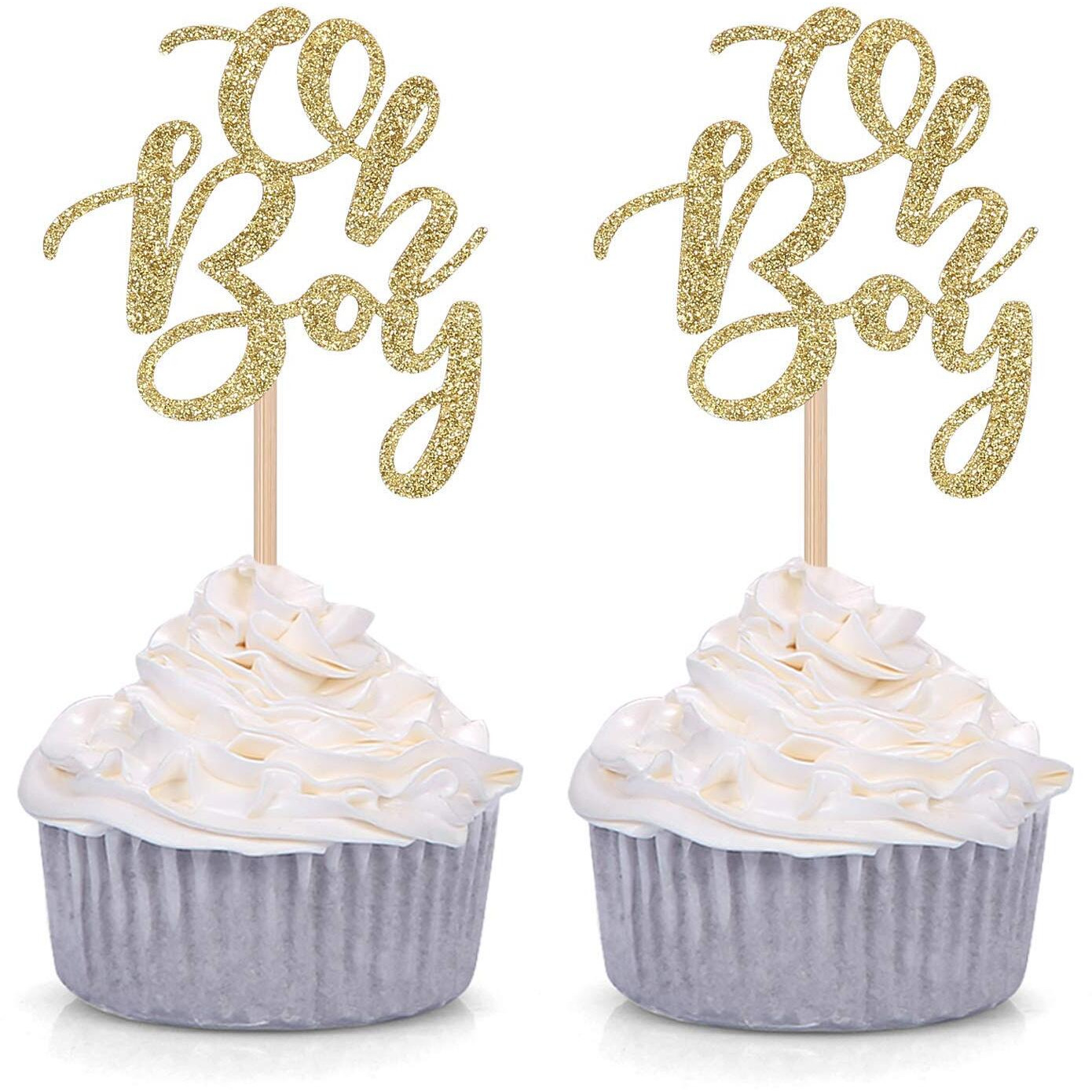 Festiko 20 Pieces Oh Boy Cupcake Toppers Party Decors