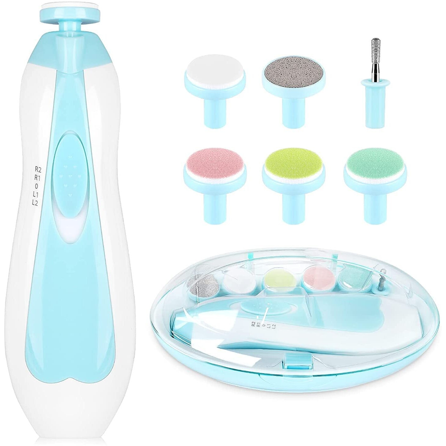 Ardith Baby Nail Trimmer, Ardith Baby Nail Clippers Safe For Newborn Toddler Adult Toes Fingernails Care Trim Kit 6 Grinding Heads, Baby Grooming Kit For New Born (Ud1) Multicolor 1 Count