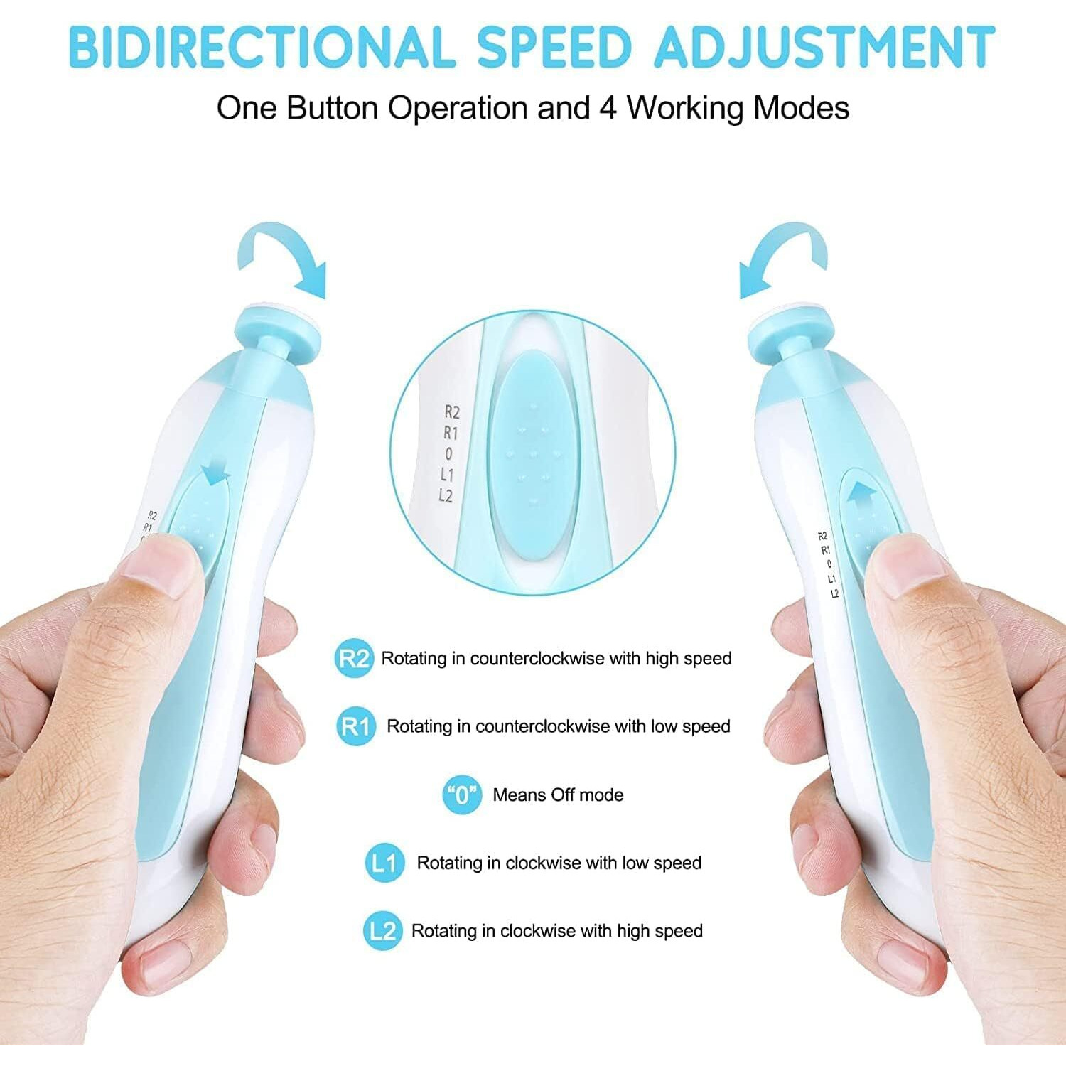 Ardith Baby Nail Trimmer, Ardith Baby Nail Clippers Safe For Newborn Toddler Adult Toes Fingernails Care Trim Kit 6 Grinding Heads, Baby Grooming Kit For New Born (Ud1) Multicolor 1 Count