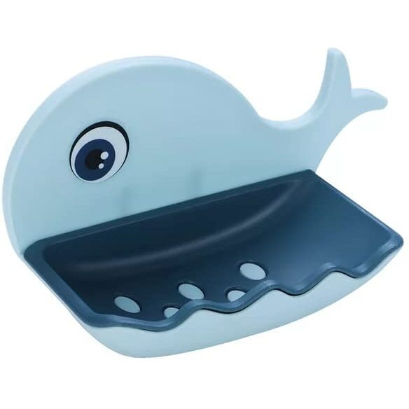 Kbs Soap Holder For Bathroom Stand Fish Shape Self Draining Wall Mounted Plastic Soap Dish Tray Cady Bathroom Kitchen Accessories Set No Drilling Multi Color (Pack Of-1)