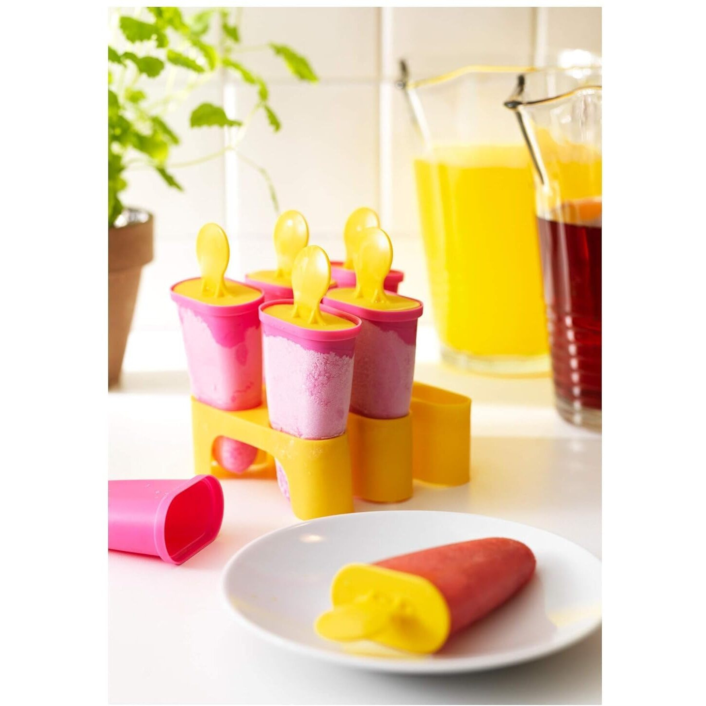 E-Cosmos Set Of 6 Plastic 100% Food Grade Homemade Reusable For Home, Kitchen, Ice Lolly Mould,Popsicle Frozen Ice Cream, Ice Pop Makers, Kulfi Candy Mould Tray For Children & Adults - Multicolor