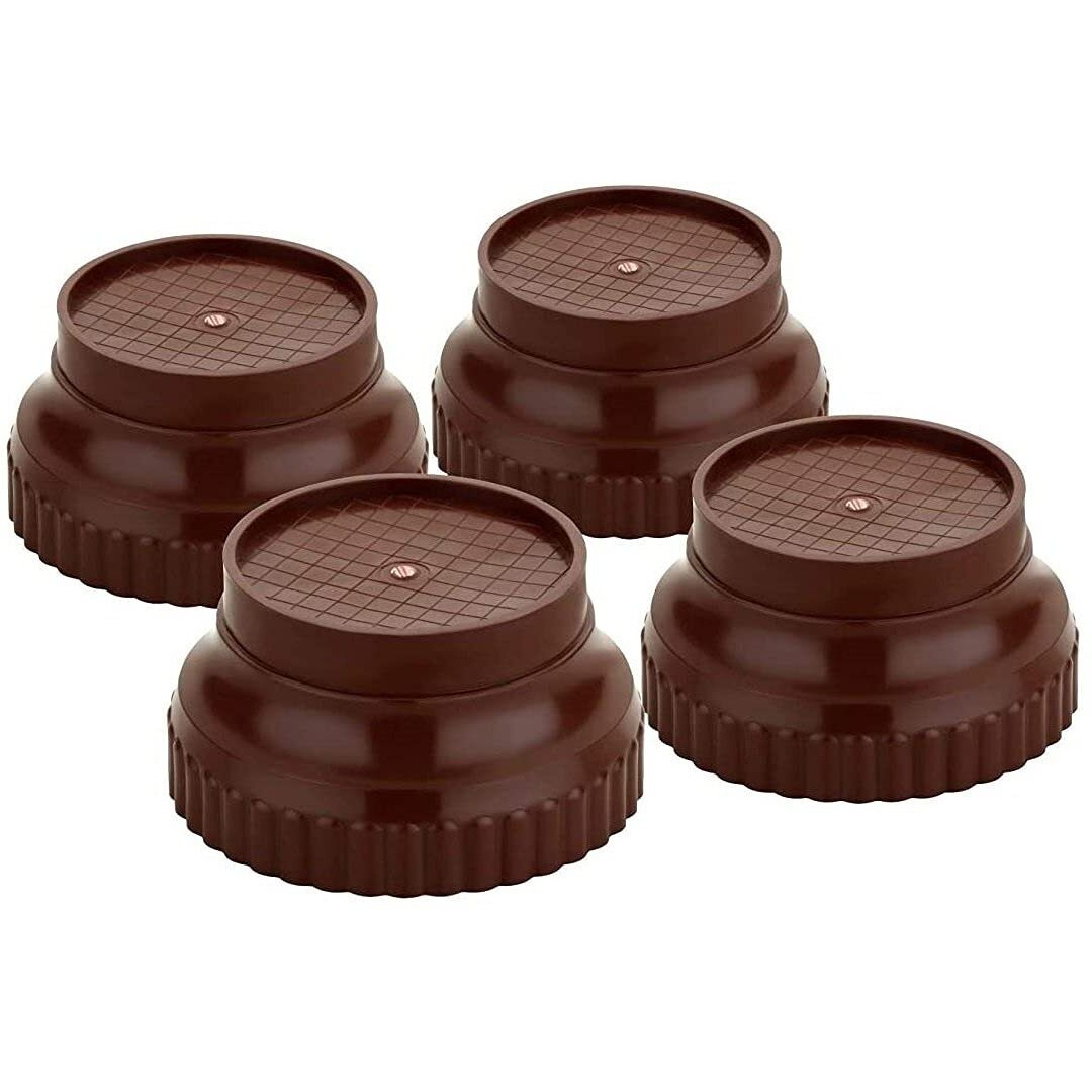 E-Cosmos Refrigerator Stand, Washing Machine Stand, Furniture Base Stand, Fridge Stands For Single Door And Double Door (Pack Of 4) (Brown), Medium (Ec-Wm-Stand)