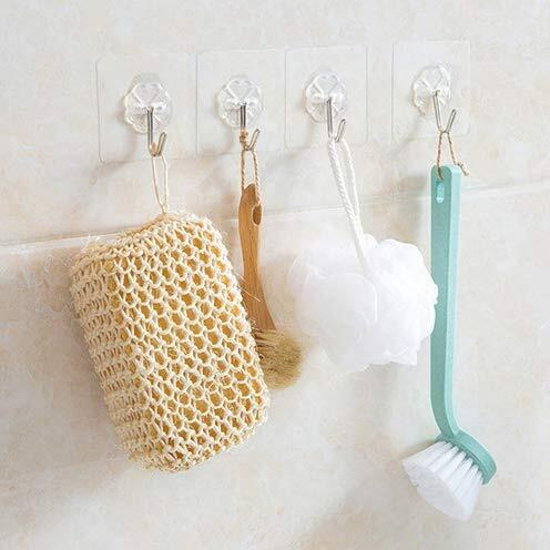 Kbs Wall Hanger Hooks For Hanging Clothes Home Kitchen Office Bathroom Bedroom Door Organizers Accessories Items (Sticky Wall Hook, Pack Of-5)