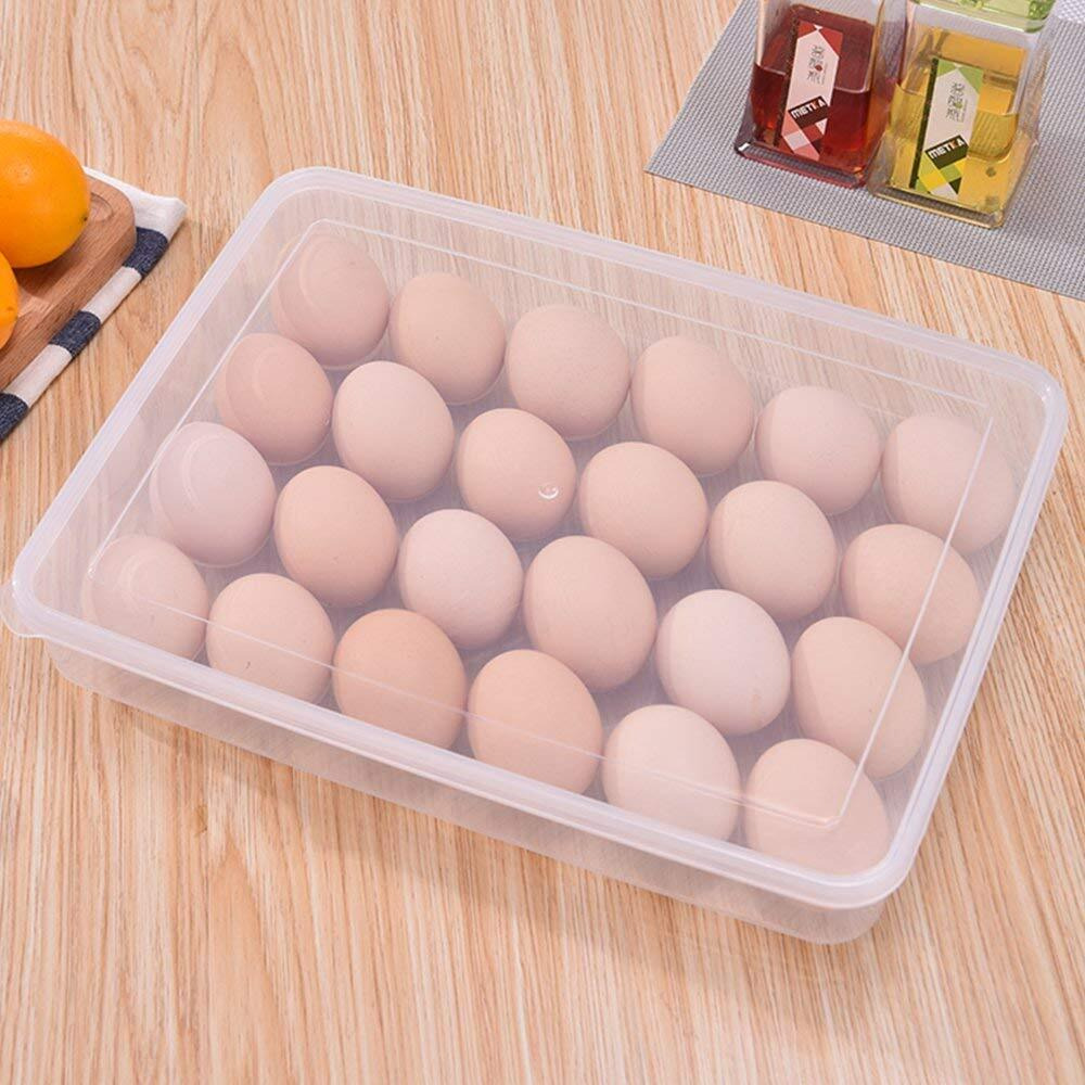 Xml Eggs Tray Plastic Storage Organizer Box Container For Fridge Refrigerator Kitchen Improvement Accessories Item Size Of 24 Eggs (Pack Of 1)