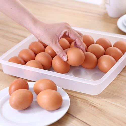 Xml Eggs Tray Plastic Storage Organizer Box Container For Fridge Refrigerator Kitchen Improvement Accessories Item Size Of 24 Eggs (Pack Of 1)