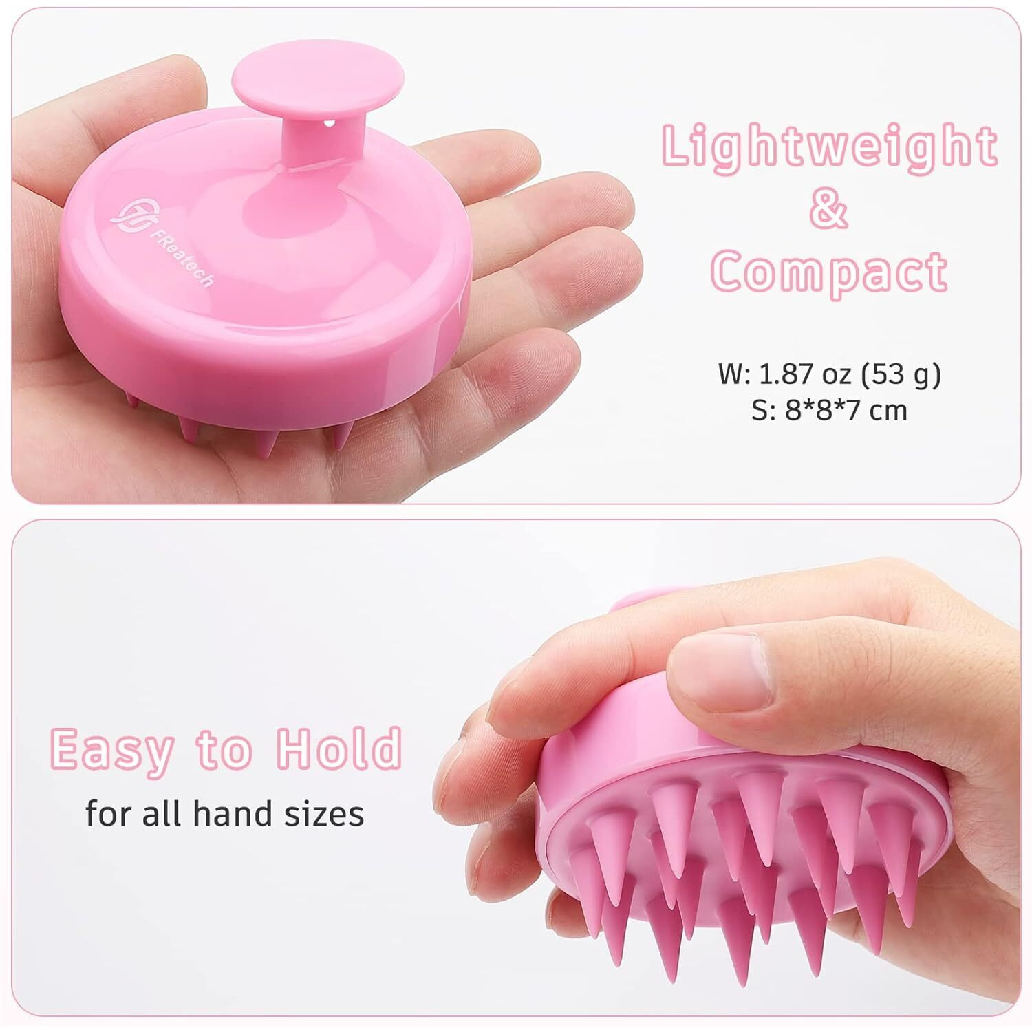 Kbs Hair Scalp Massager Shampoo Brush With Soft Silicone Bristles For Anti Dandruff Removal Head Massager Prevents Hair Loss For Men, Women (Pink)