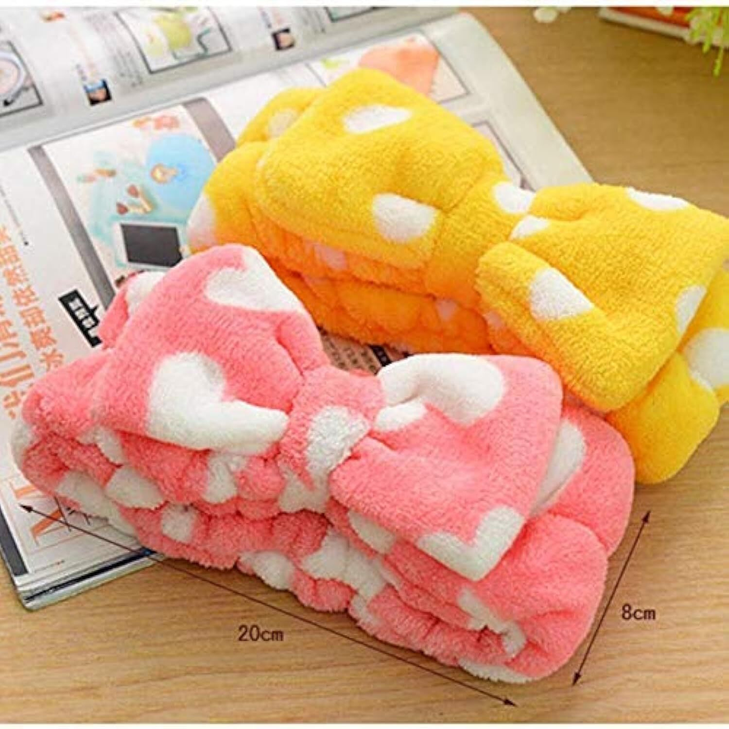 Kira Facial Spa Makeup Cleansing Cute Bow Velvet Elastic Headband For Women Multicolor (Pack Of 2)