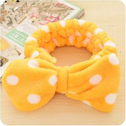 Kira Facial Spa Makeup Cleansing Cute Bow Velvet Elastic Headband For Women Multicolor (Pack Of 2)