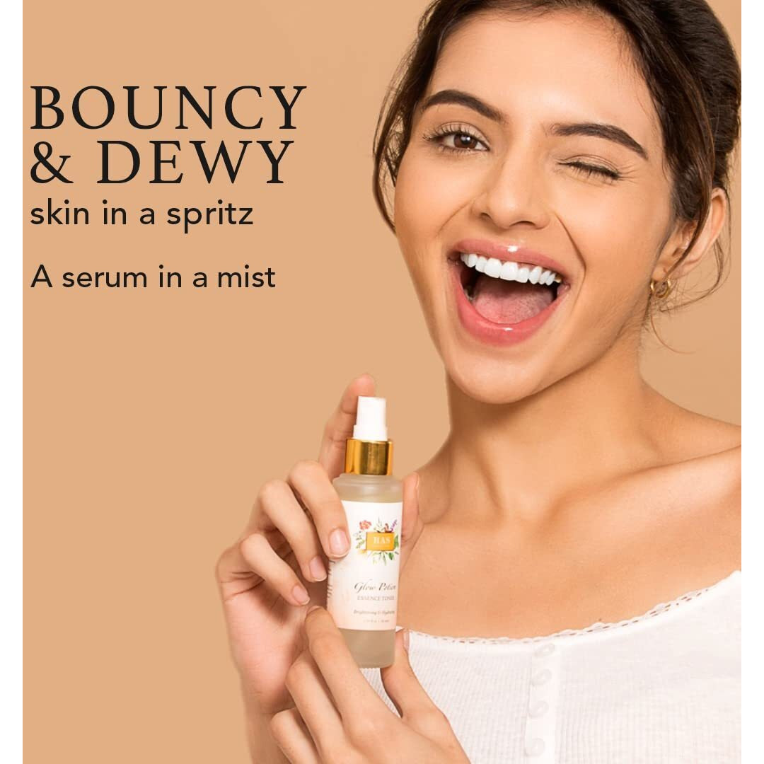 Ras Luxury Oils Glow Potion Essence Toner | Alcohol Free Face Mist | Hydrating & Plumping | With Hyaluronic Acid, Licorice & Niacinamide | Deeply, Soothes Redness & Inflammation | Evens Skin-Tone | Vegan, 50Ml