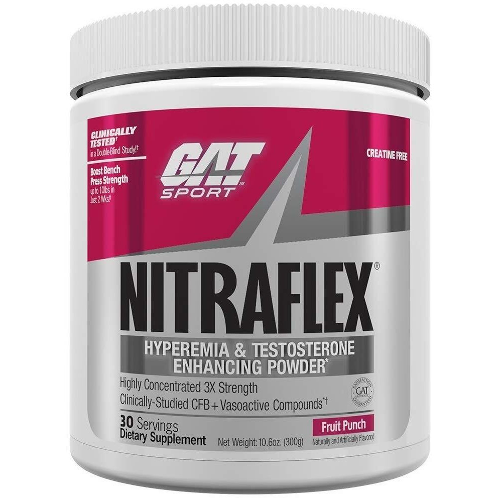 Tag Gat Nitraflex Testosterone Enhancing Pre Workout Dietary Supplement (300 G, Fruit Punch Flavour)
