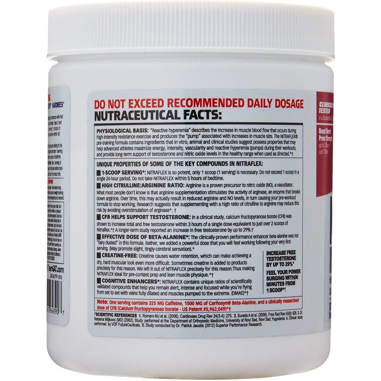 Tag Gat Nitraflex Testosterone Enhancing Pre Workout Dietary Supplement (300 G, Fruit Punch Flavour)