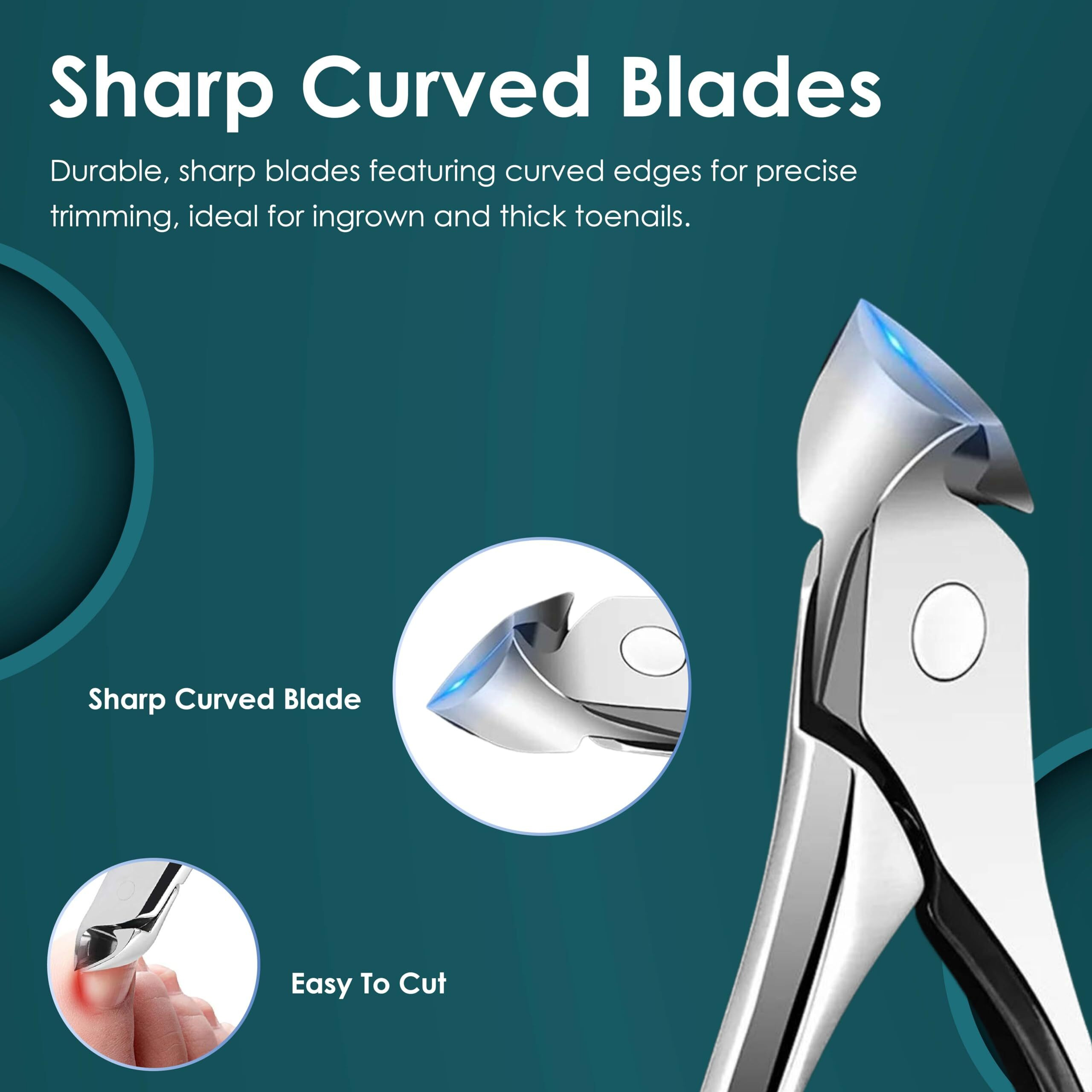 Beaut Secrets Luxury Nail Nipper Toenail Clippers For Thick & Ingrown Toe Nails Heavy Duty Precision Nail Scissors Super Sharp Curved Blade Grooming Tool