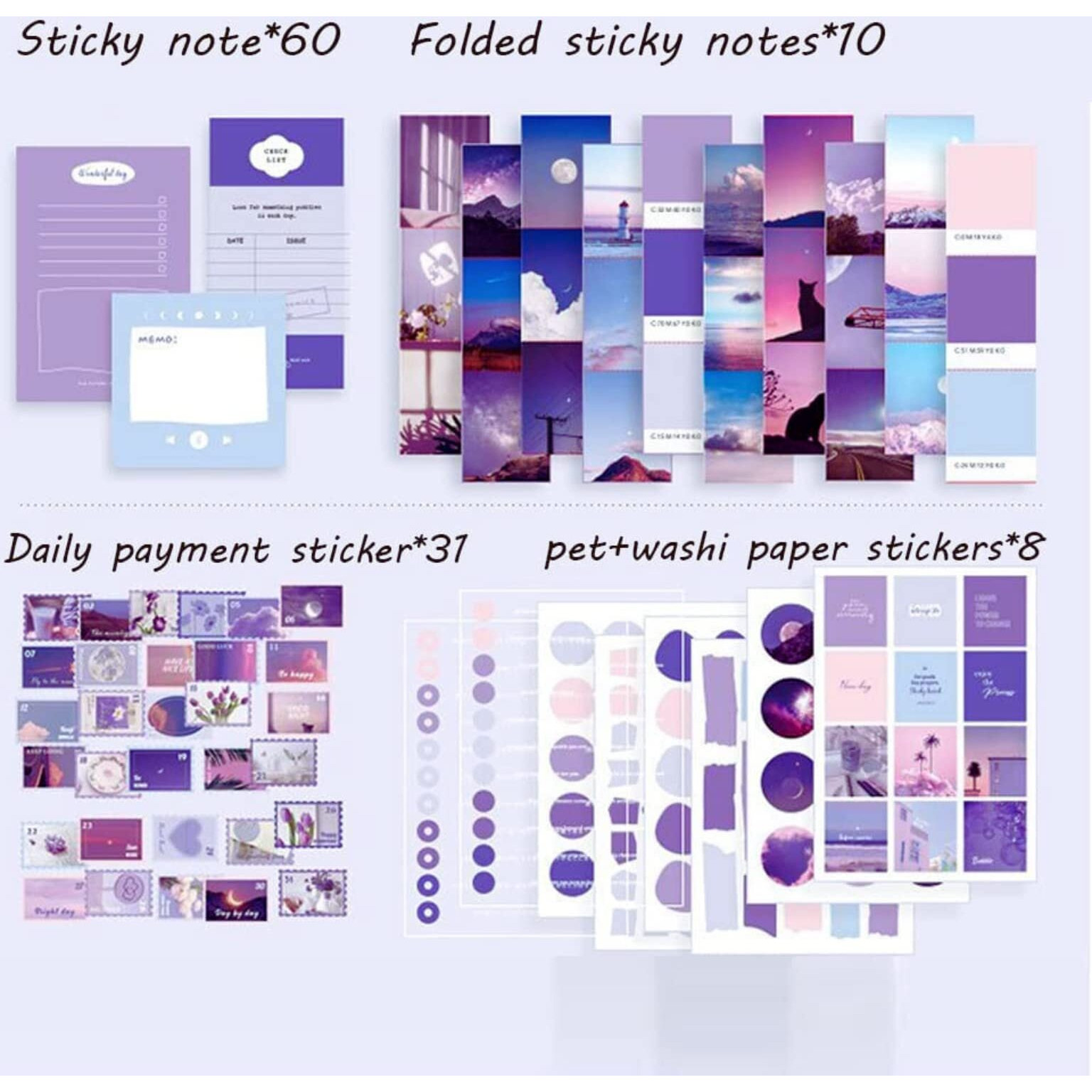 The Autostory Paper Junk Journal&Scrapbook Kit A6 Notebook,Stickers,Diy Set With Vintage Aesthetic&Creative Decor Journaling Supplies. Ideal Gift For Teens,Girls (Letter From The Moon,Purple)