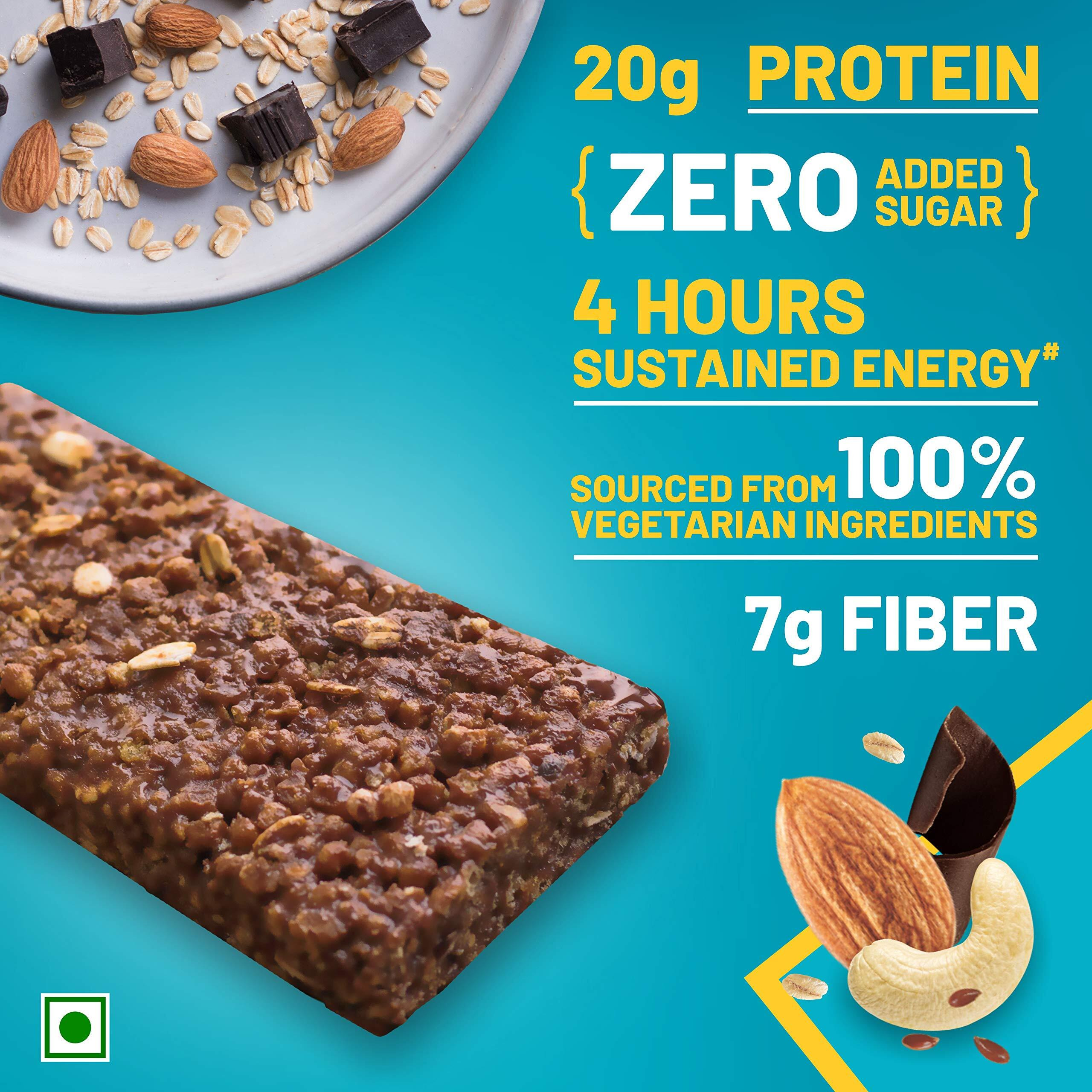 Ritebite Max Protein Active Choco Slim 20G Protein Bar [Pack Of 12] Protein Blend, Fiber, Vitamins & Minerals, No Preservatives, 100% Veg, No Added Sugar, For Energy, Fitness & Immunity - 804G