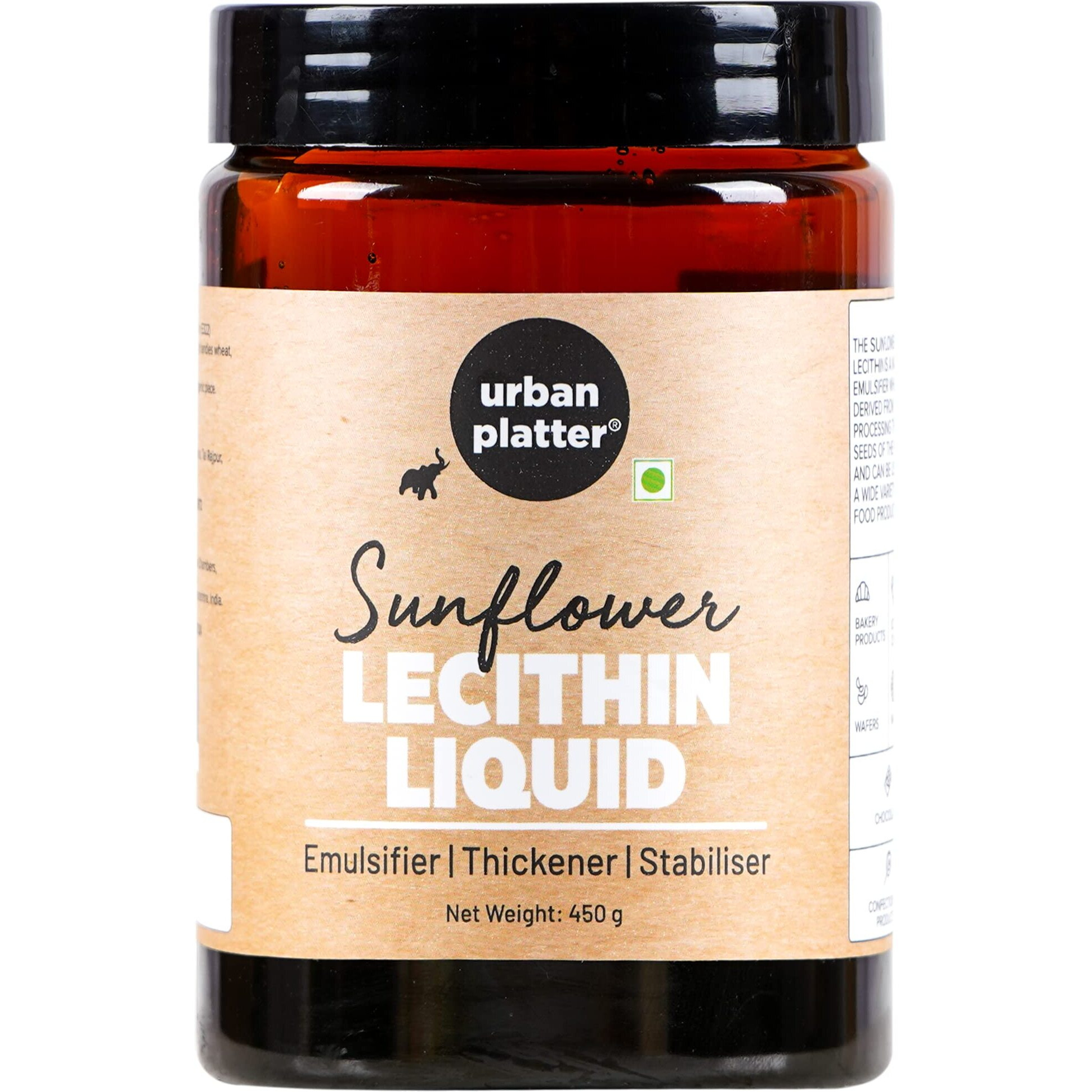 Urban Platter Sunflower Lecithin Liquid, 450G (Emulsifier|Thickener|Stabiliser|Natural Food Additive|Add To Bakery Products, Chocolate, Confectionery Products)