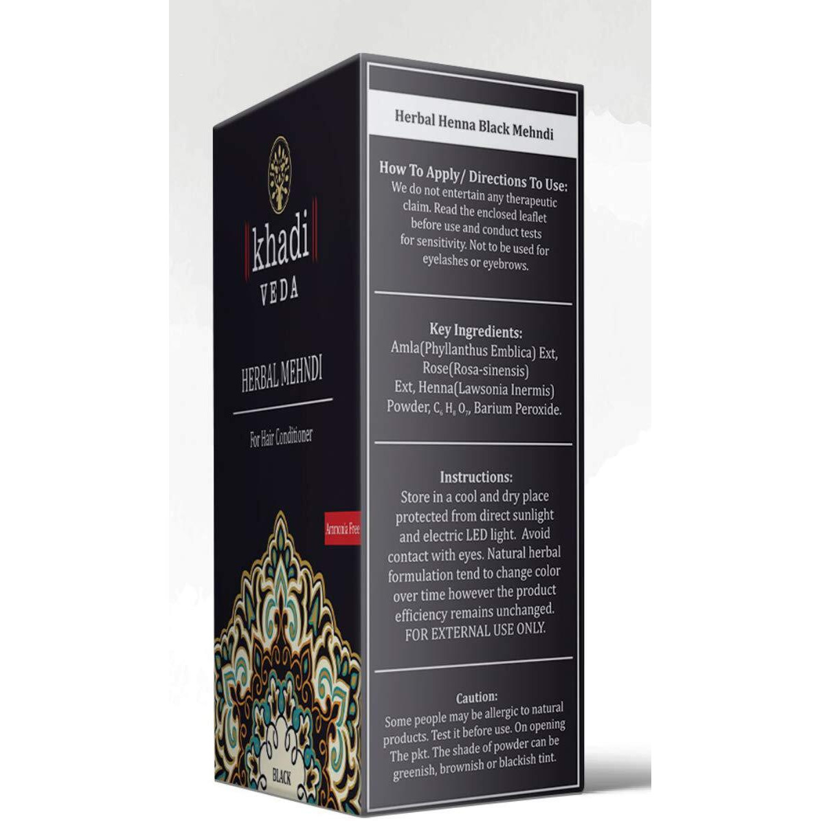 Khadi Veda Herbal Mehndi Henna Powder 100Gm Each (Pack Of 3)(Black)