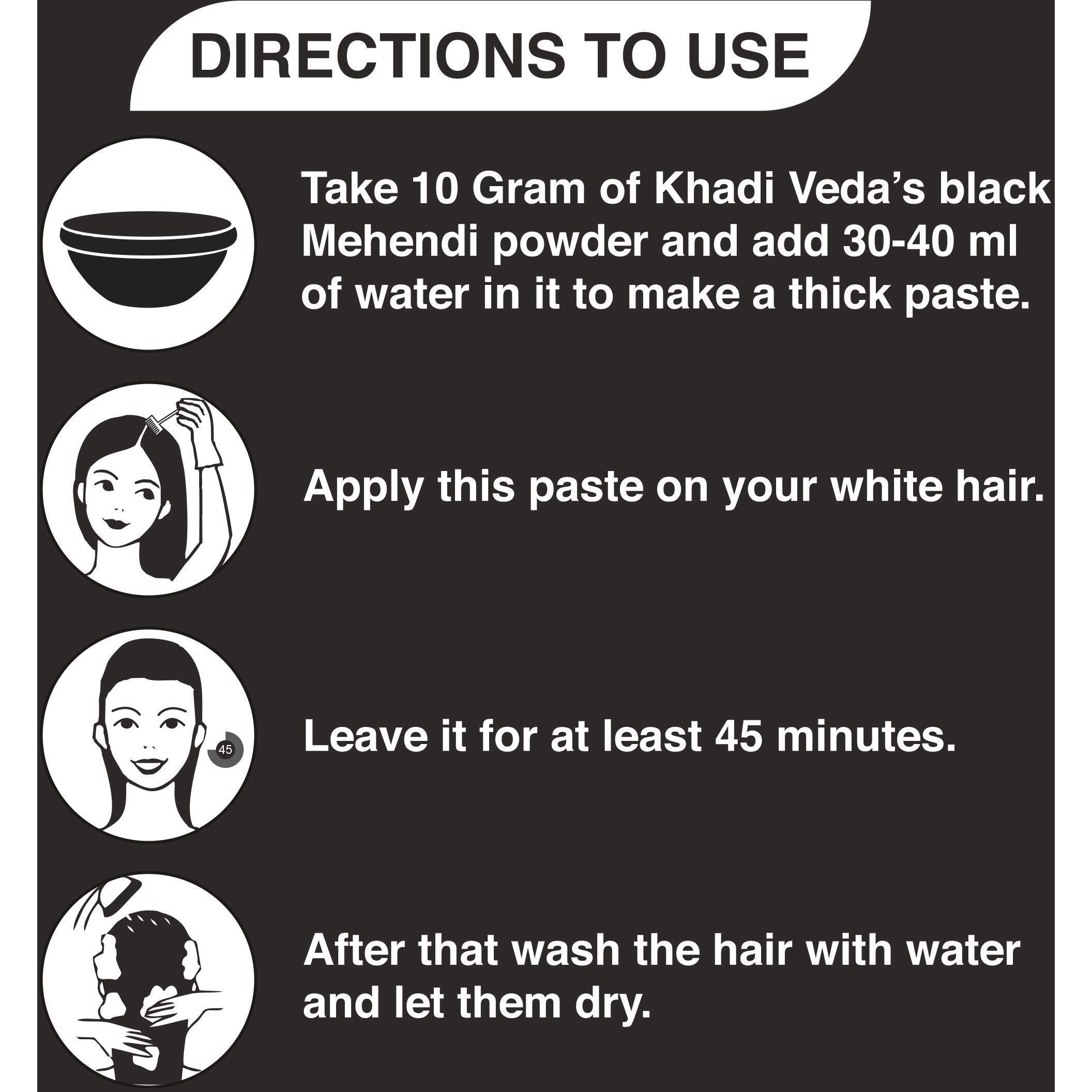 Khadi Veda Herbal Mehndi Henna Powder 100Gm Each (Pack Of 3)(Black)