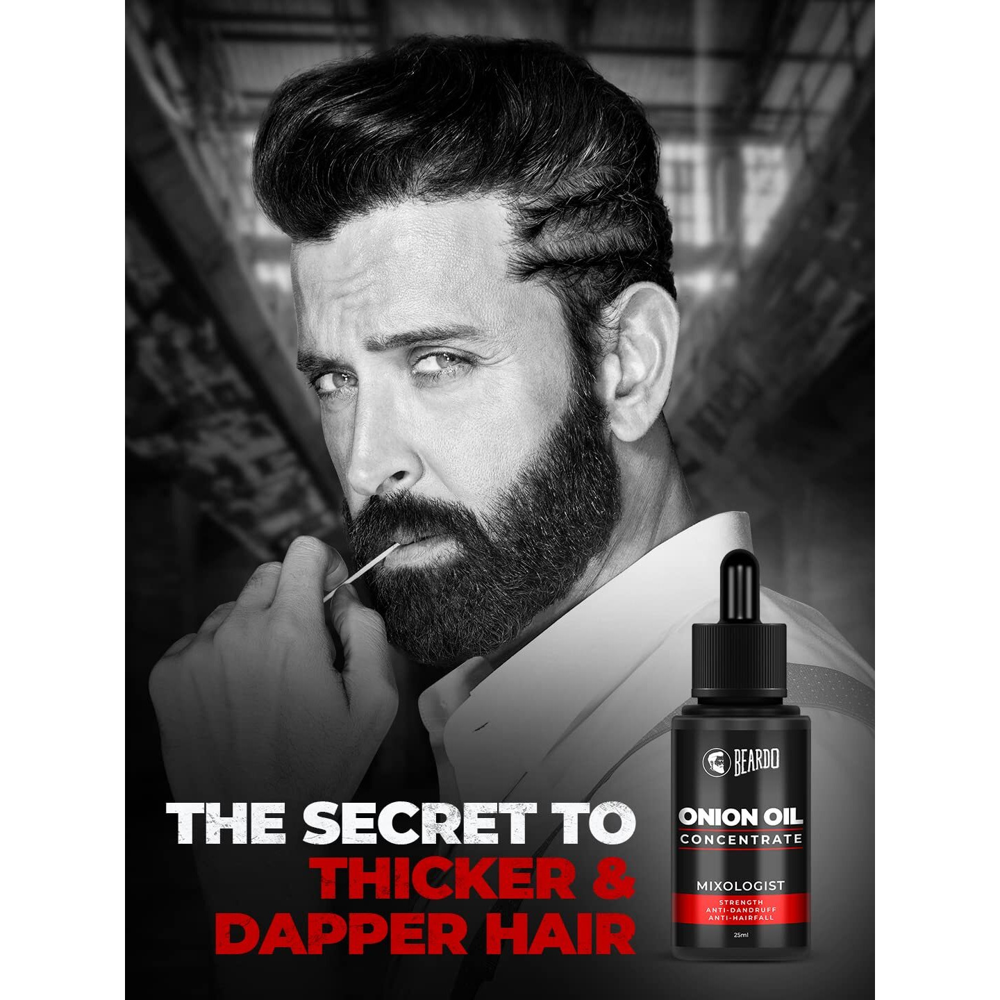 Beardo Onion Oil Concentrate, 25 Ml | Onion Hair Oil For Hair Growth | Red Onion Hair Oil & Sunflower Oil | Natural | Non-Sticky | Controls Hairfall & Strengthen Roots