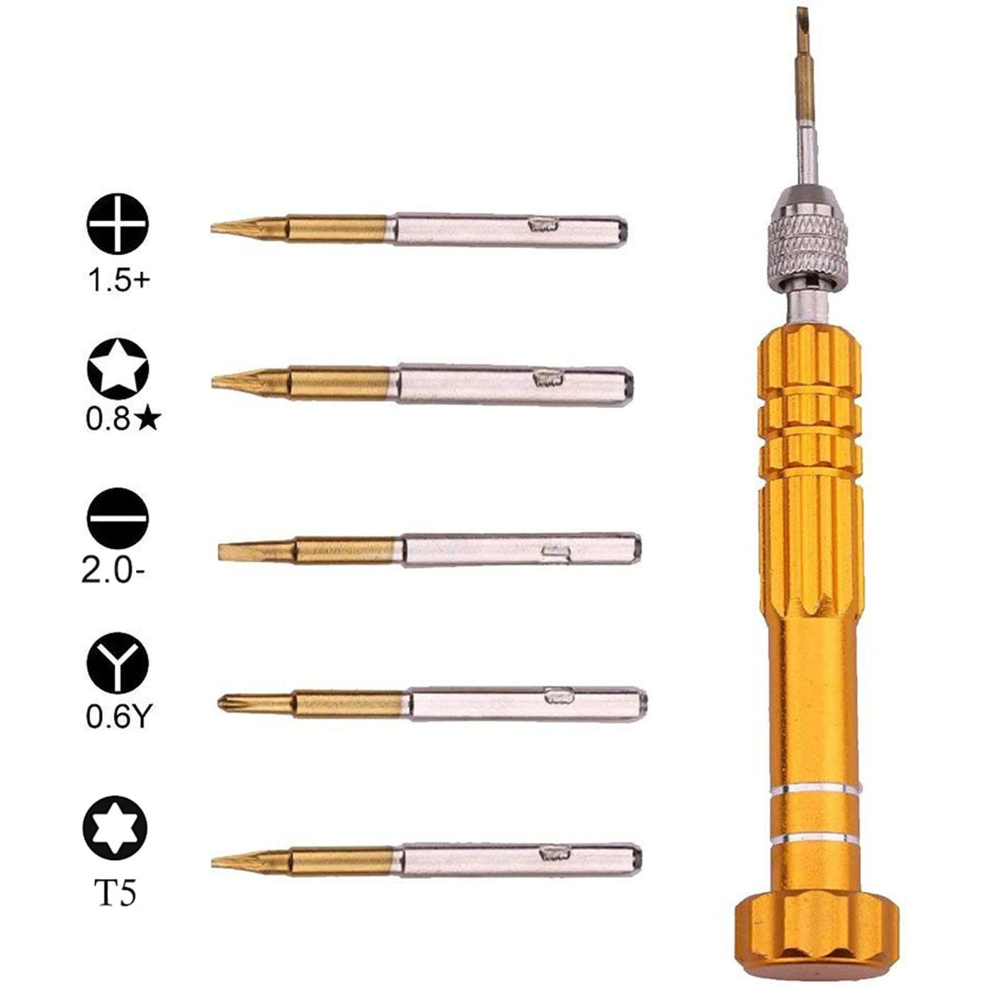 Diy Crafts 2 Pcs, Image 1St, 5 In 1 Screwdriver Set 7 0.6Mm Tri-Wings Tip, T5 T6 Pentalobe Screwdriver Set For Smartphones, Tablets, Camera, Compatible Cell Mobil (2 Pcs, Image 1St)