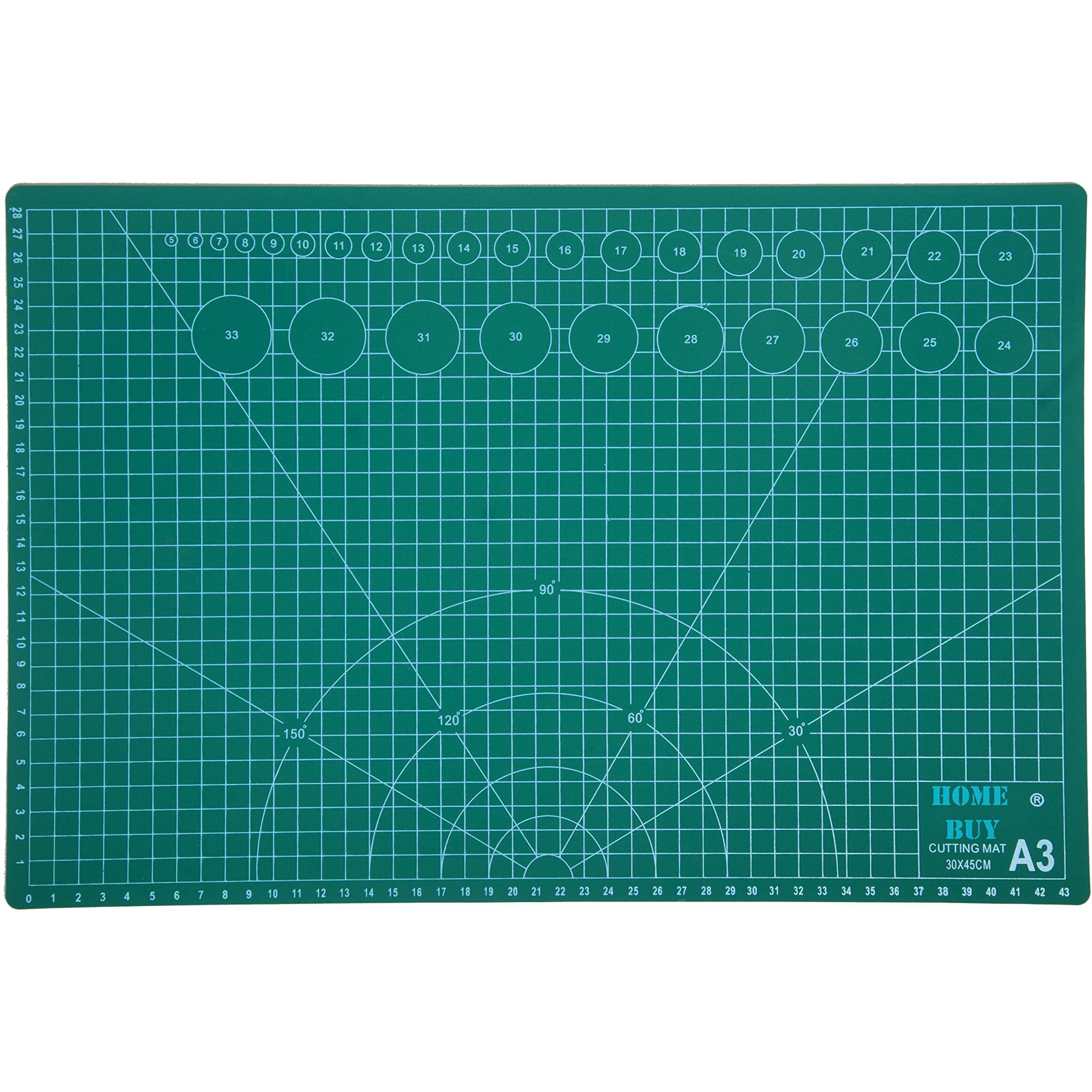 Home Buy Double Sided Self Healing Plastic Eco Friendly 5 Layers Cutting Mat Imperial/Metric A3 (18 X 12Inch, Multicolour)