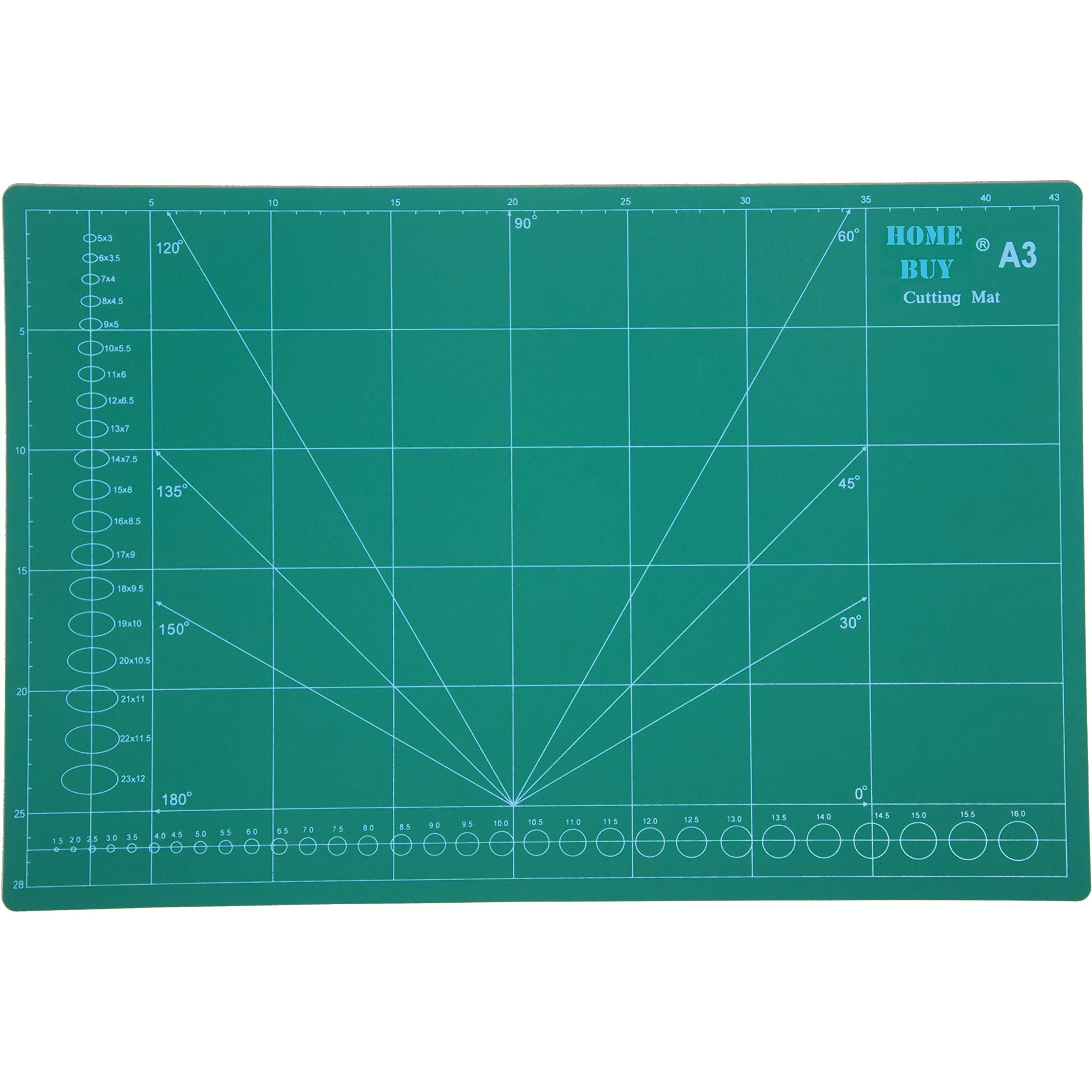 Home Buy Double Sided Self Healing Plastic Eco Friendly 5 Layers Cutting Mat Imperial/Metric A3 (18 X 12Inch, Multicolour)