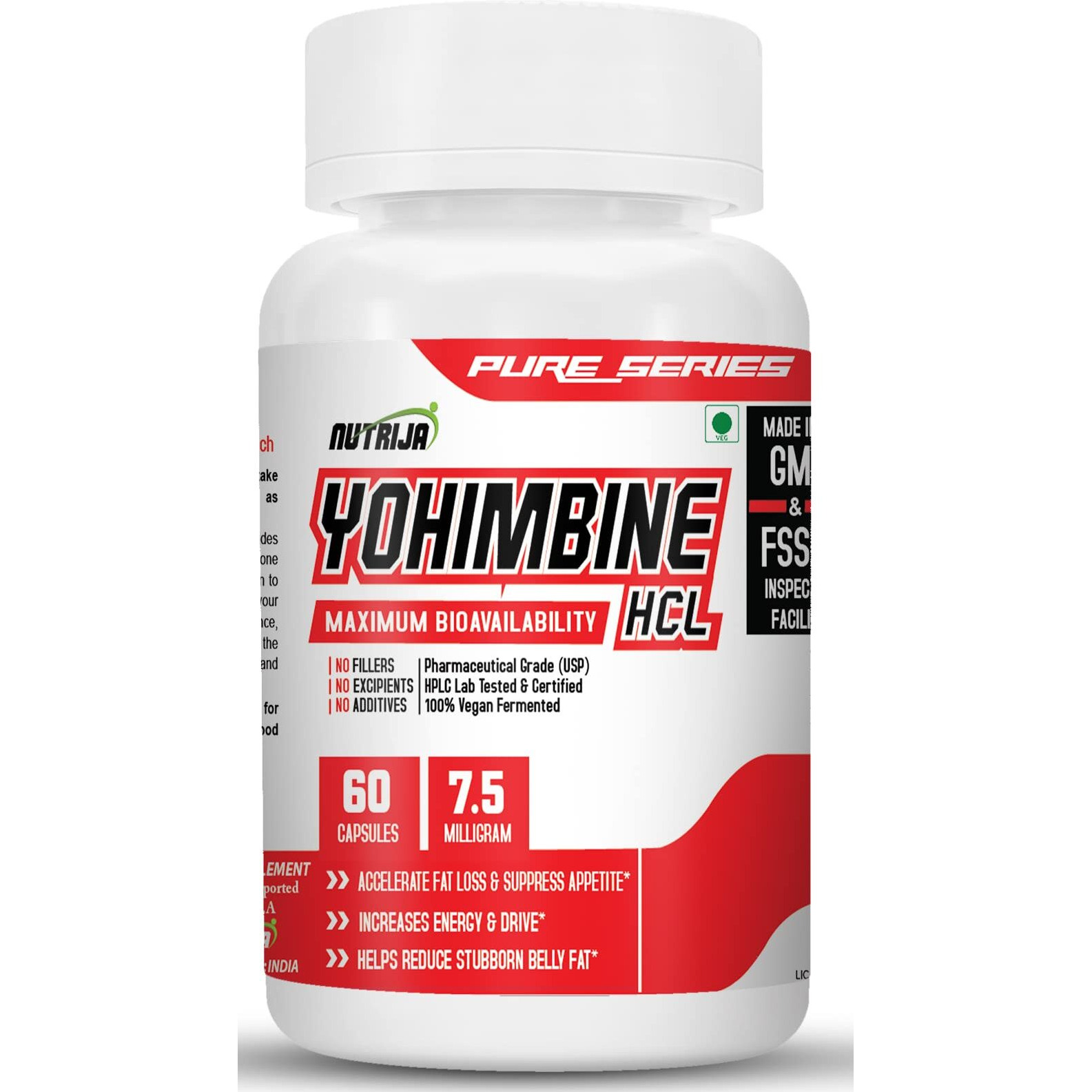 Nutrija Yohimbine 7.5Mg - 60 Capsules, 80 Grams