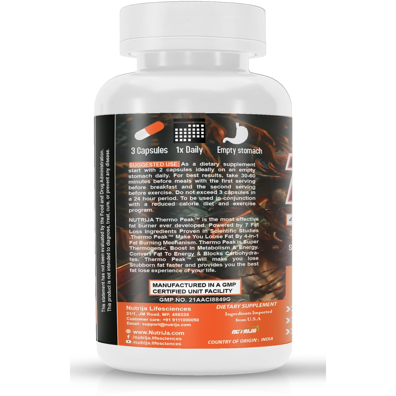 Nutrija Thermo Peak Powder - Fat Burner - Pack Of 90