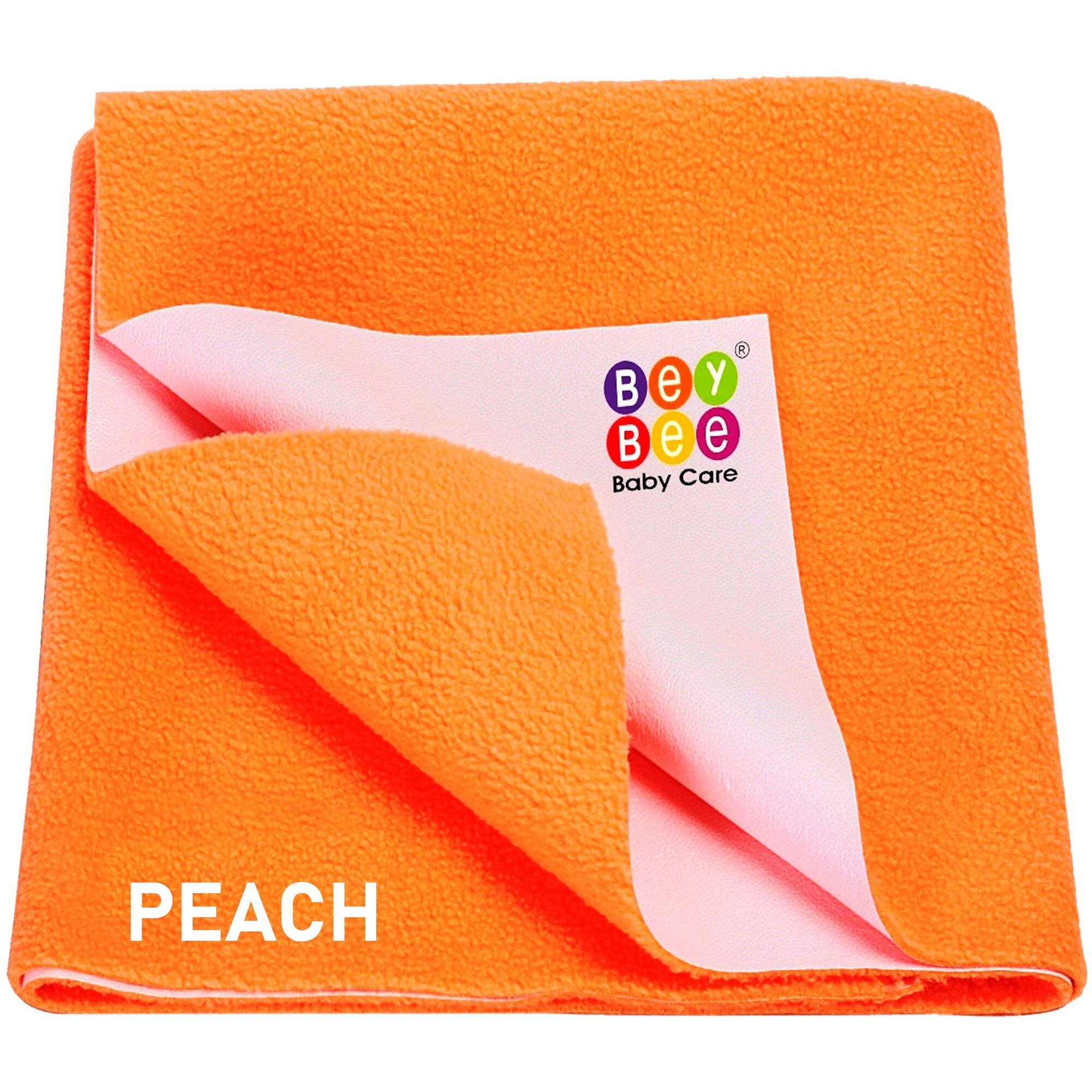 Beybee Waterproof Quick Dry Sheet For Baby| Bed Pad Anti-Piling Fleece Extra Absorbent Washable Matress Protector| Baby Bed Protector Sheet For Toddler Children, X-Large Size, 200 X 140Cm, Peach