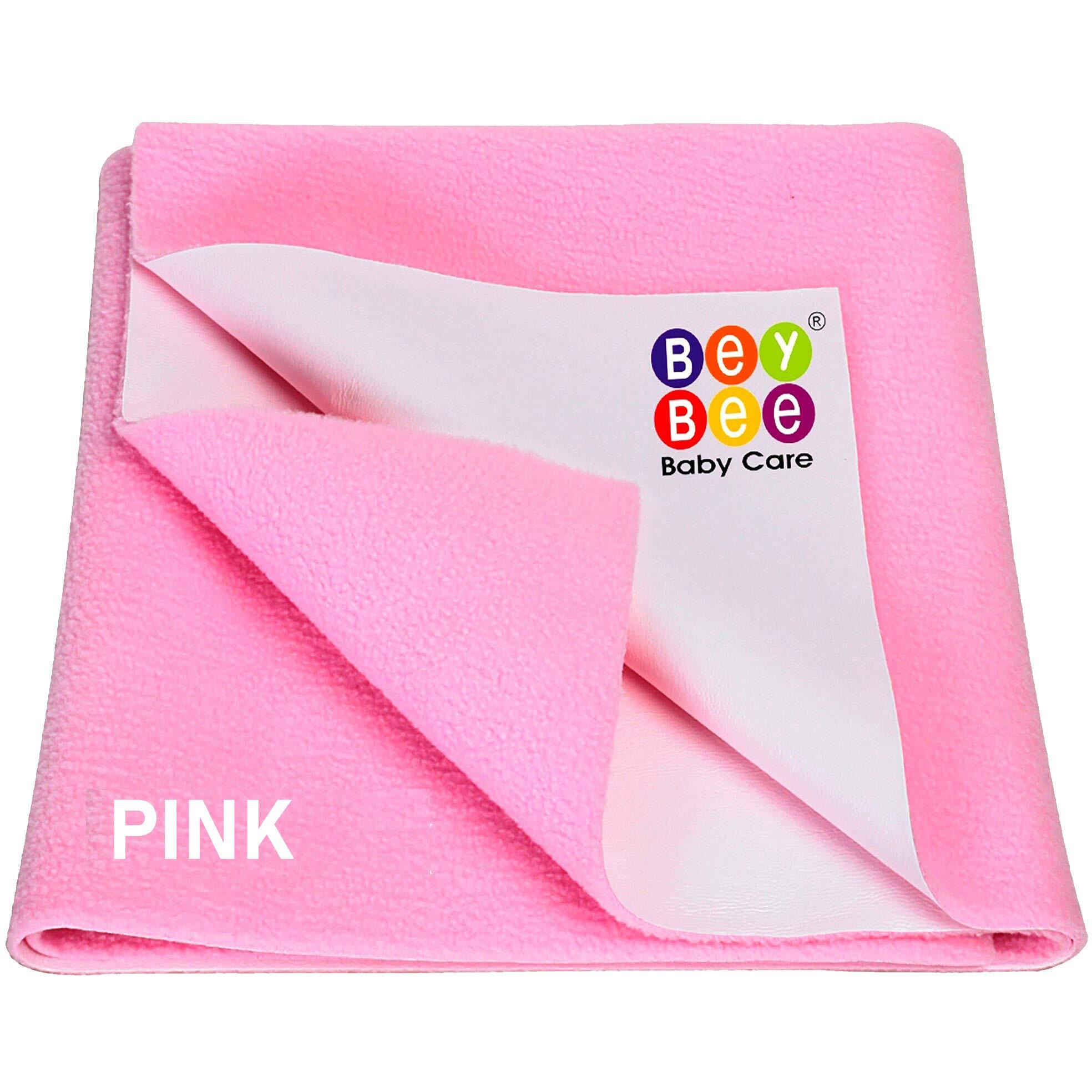 Beybee Waterproof Quick Dry Sheet For Baby| Bed Pad Anti-Piling Fleece Extra Absorbent Washable Matress Protector| Baby Bed Protector Sheet For Toddler Children, X-Large Size, 200 X 140Cm, Pink