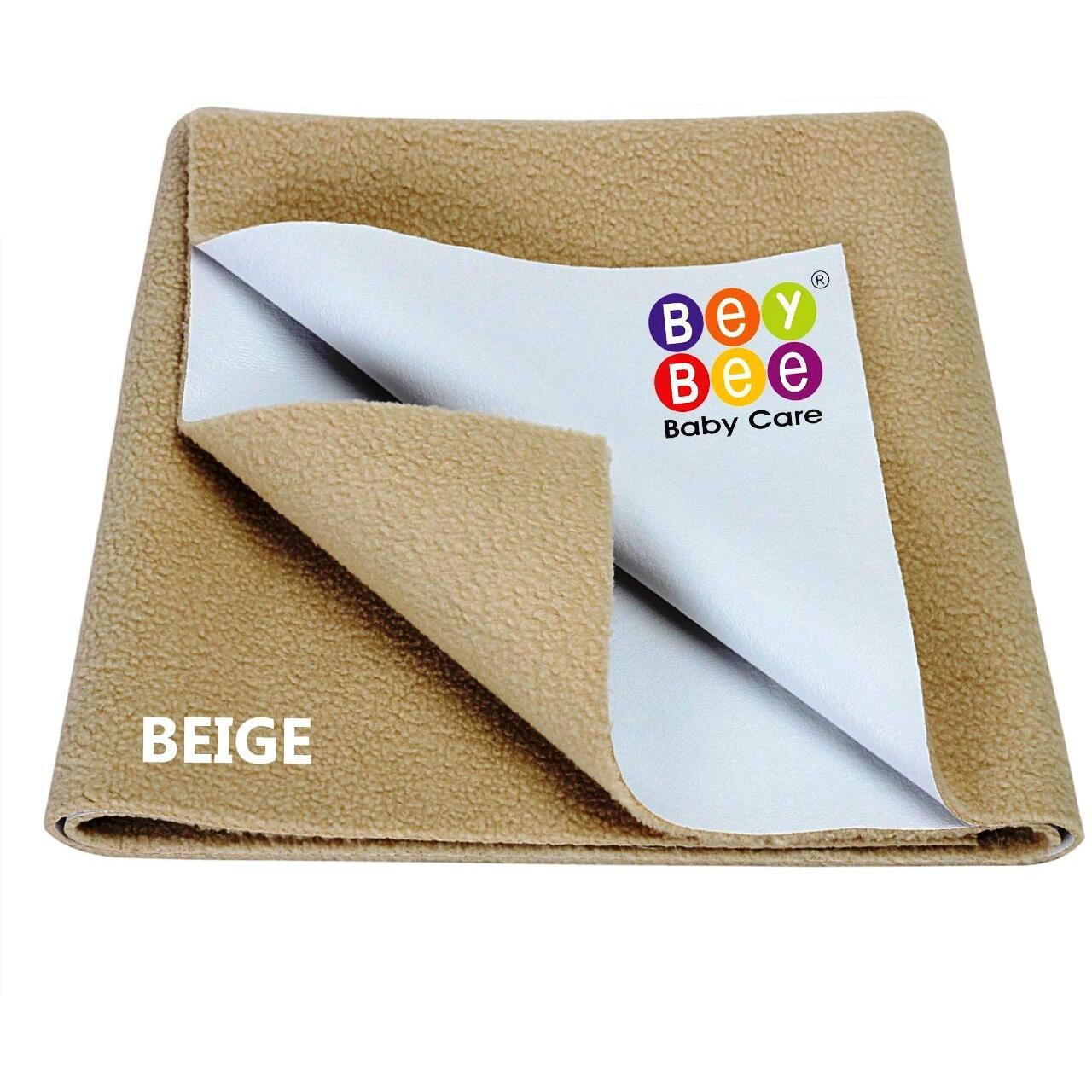 Beybee Instadry Anti-Piling Fleece Extra Absorbent Quick Dry Sheet For New Born Babies, Cotton Bed Protector Mattress Reusable Waterproof Baby Cot Sheet For Toddler Infant Large Size 140X100Cm, Beige