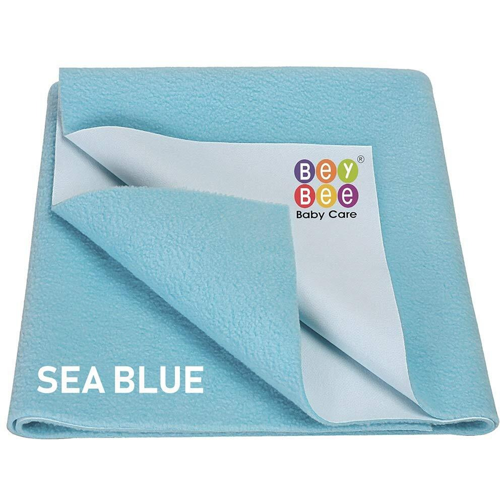 Beybee Waterproof Quick Dry Sheet For Baby| Bed Pad Anti-Piling Fleece Extra Absorbent Washable Matress Protector| Baby Bed Protector Sheet For Toddler Children, X-Large Size, 200 X 140Cm, Sea Blue