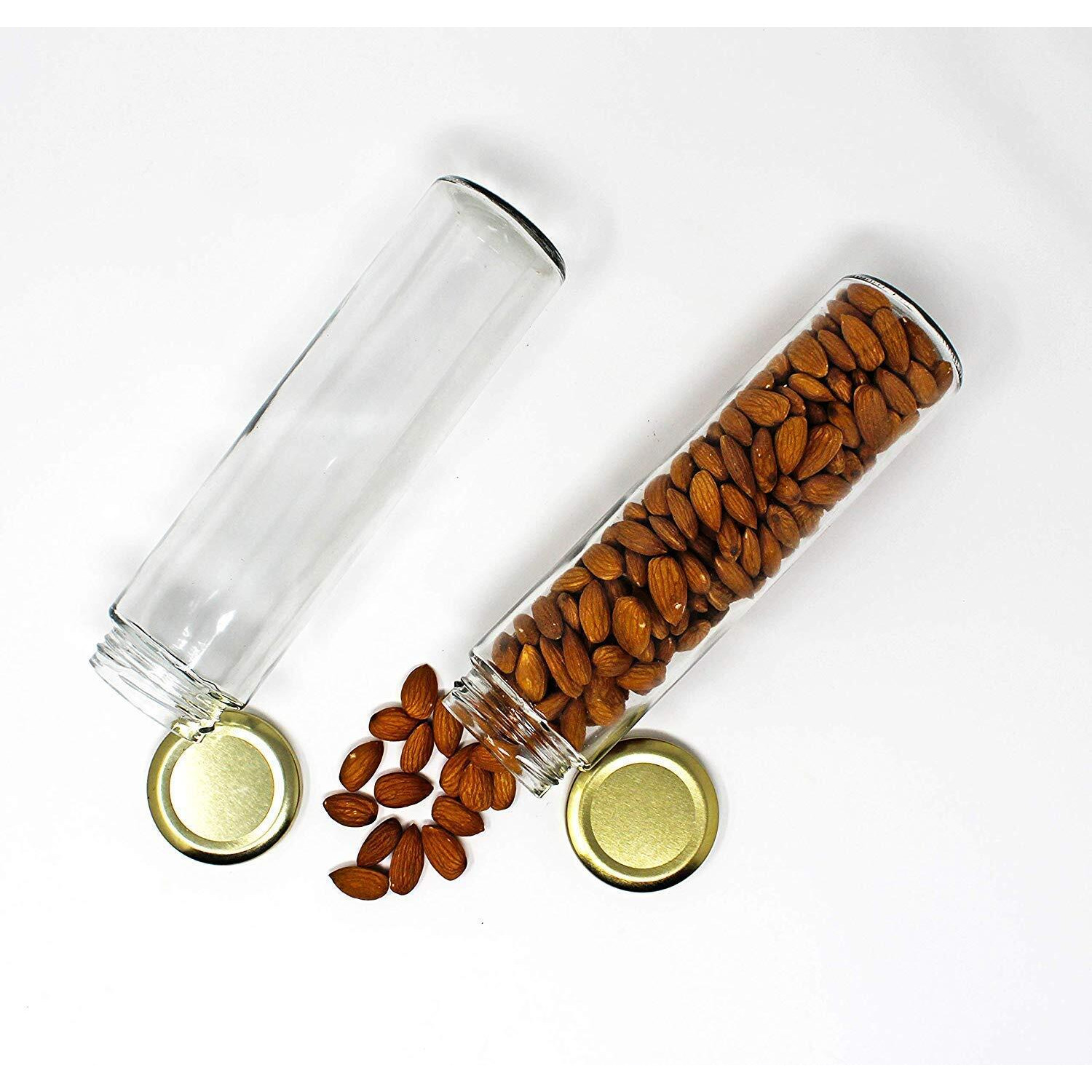 Ash & Roh Big Bamboo Clear Long Bamboo Glass Kitchen Storage Glass Jar For Sauce Pickle Cereal Spice Spaghetti Noodles, 500 Ml - (10)