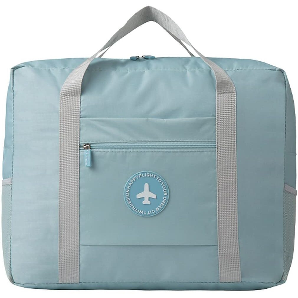 Wolpin Travel Bags For Luggage Spacious With Pockets Foldable Weekender Zipper Duffle Bag For Travel Stylish Handbag Conveniently Carry On Trolley Bag Waterproof (44 X 18 X 35 Cm) Blue