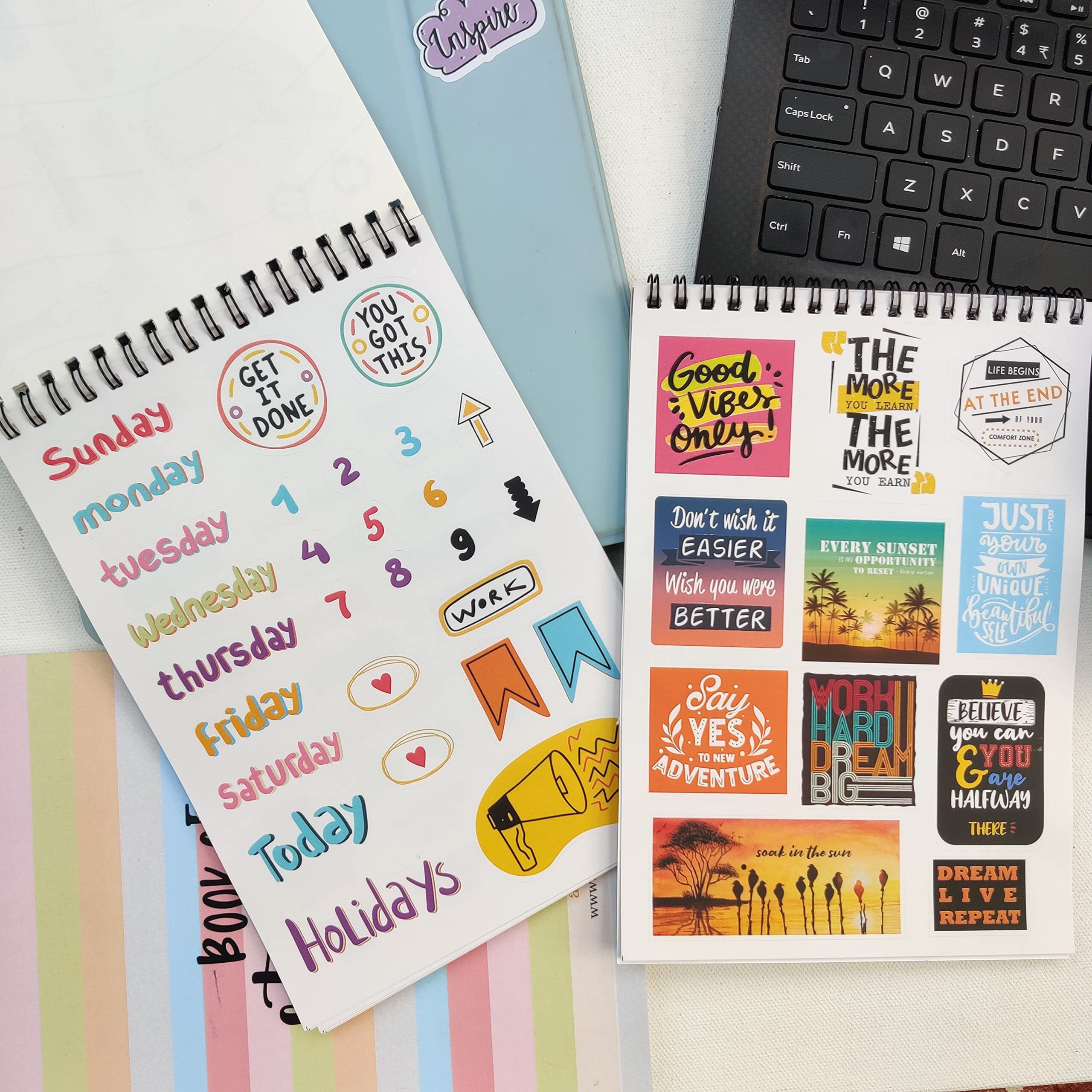Anujarusiya- Book Of Stickers | 20 A5 Pages | 300+ Unique Self Adhesive Stickers | Perfect For Journal, Scrapbook Projects And Decor