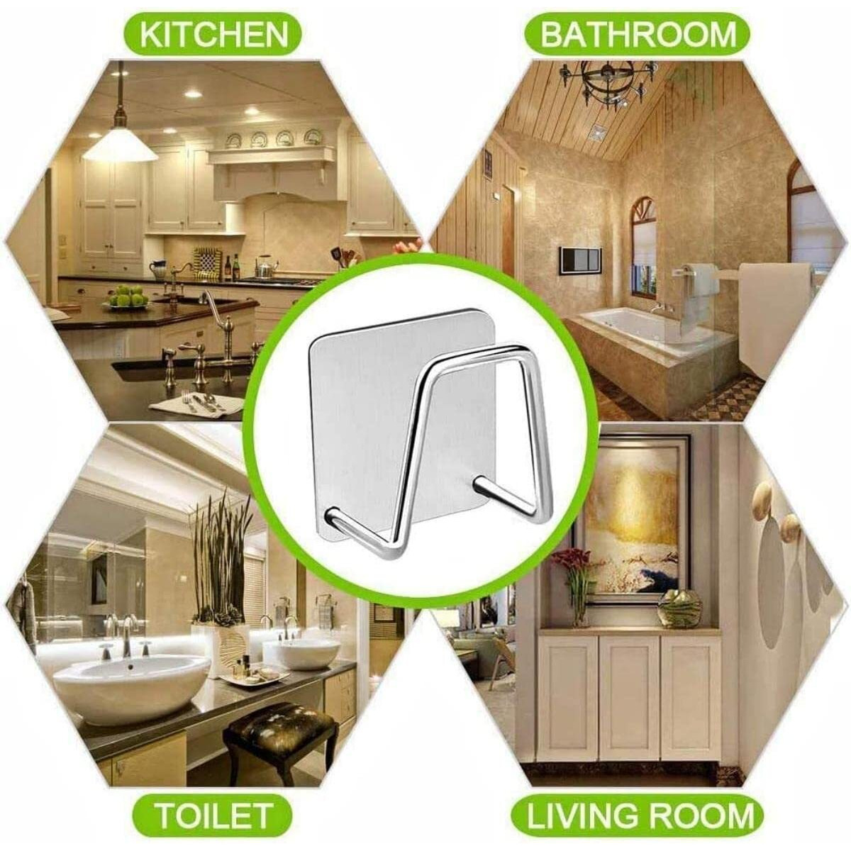 Xforce Plaza 2Pack Adhesive Sponge Holder For Kitchen Sink, Stainless Steel Sponge Holder Sink Caddy Waterproof Kitchen Sink Sponge Holder Sponge Holder For Kitchen Accessories (Silver, 2)