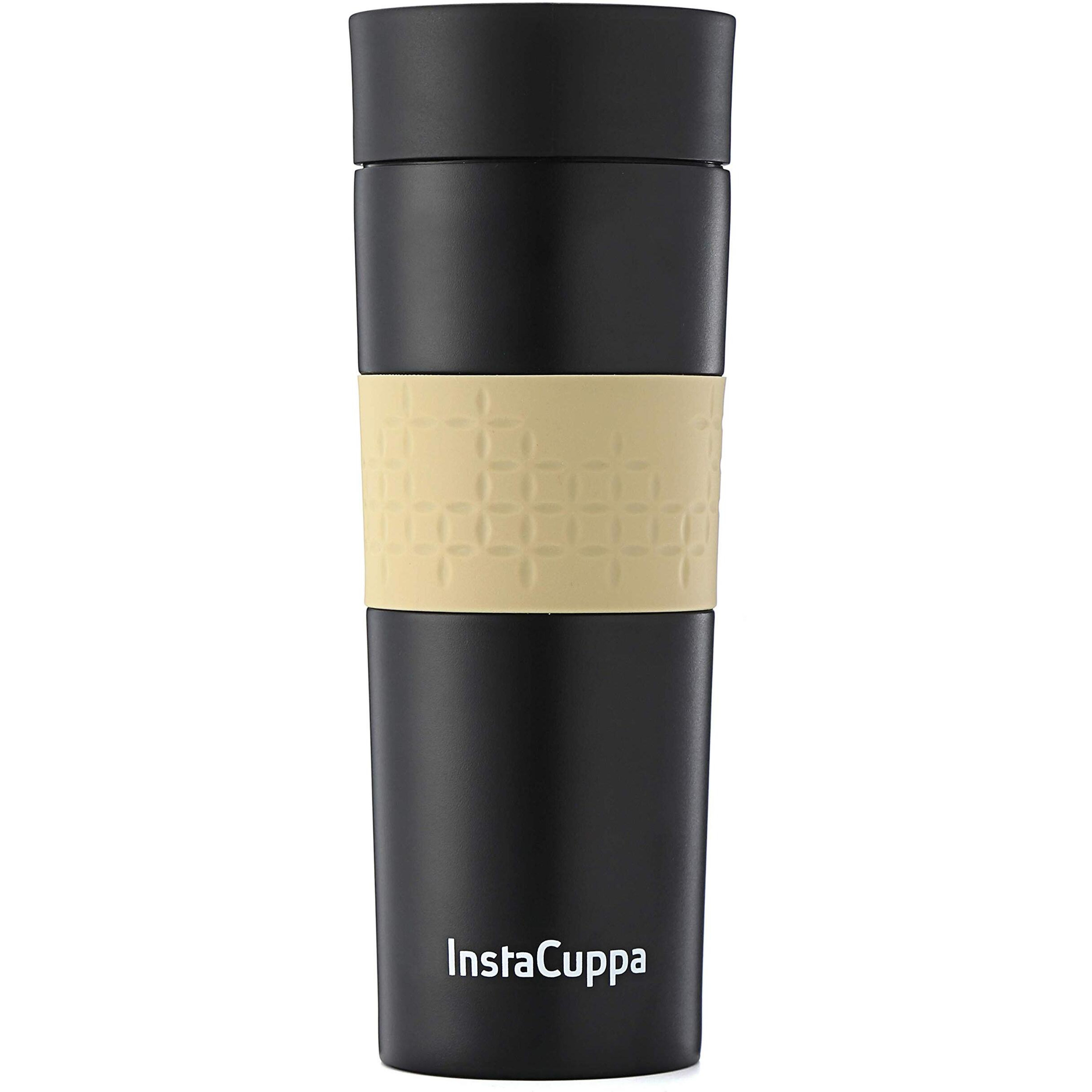 Instacuppa Vacuum Insulated Travel Mug, Stainless Steel Double Walled Thermosteel For Hot Or Cold Coffee, (470 Ml, Black)