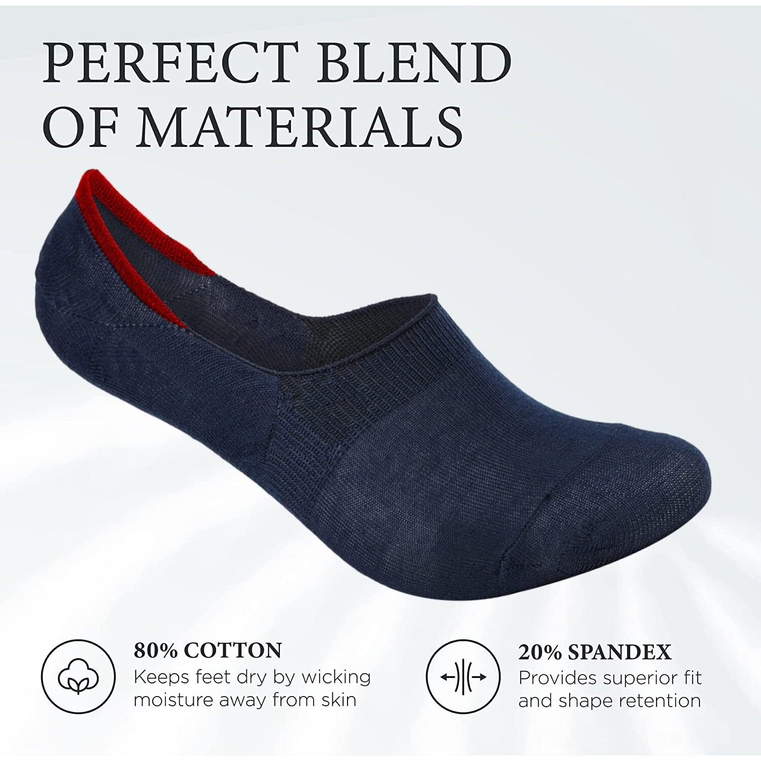 Xjarvis Premium 5 Pairs No Show Low Cut Loafer Socks For Men & Women Non Slip With Combed Cotton Socks For Sports, Running & Hiking, Pack Of 5, Navy (Free Size)